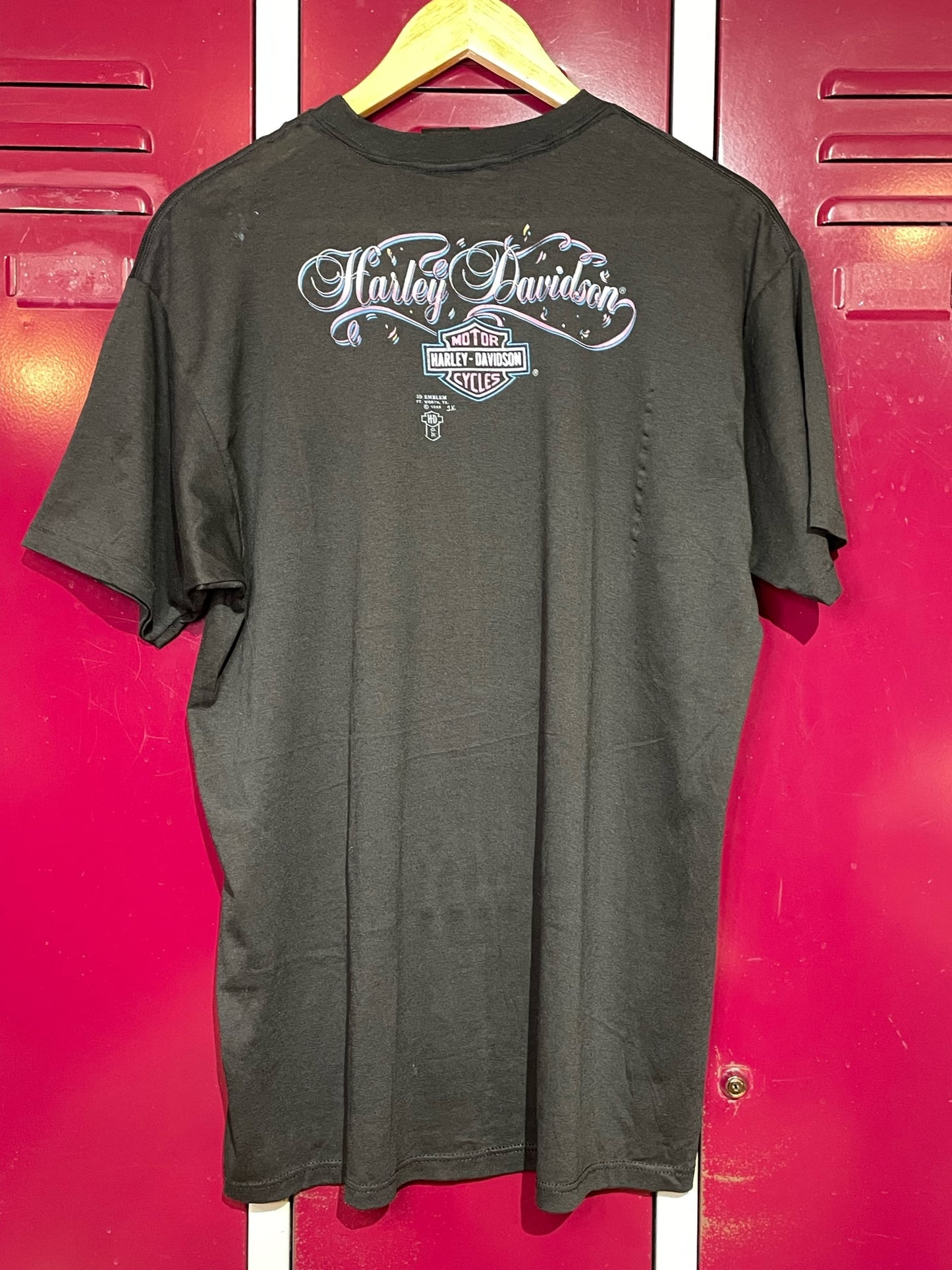 VINTAGE 1988 3D EMBLEM HARLEY DAVIDSON "AMERICAN LEGEND" MOTORCYCLES T-SHIRT SZ: XL