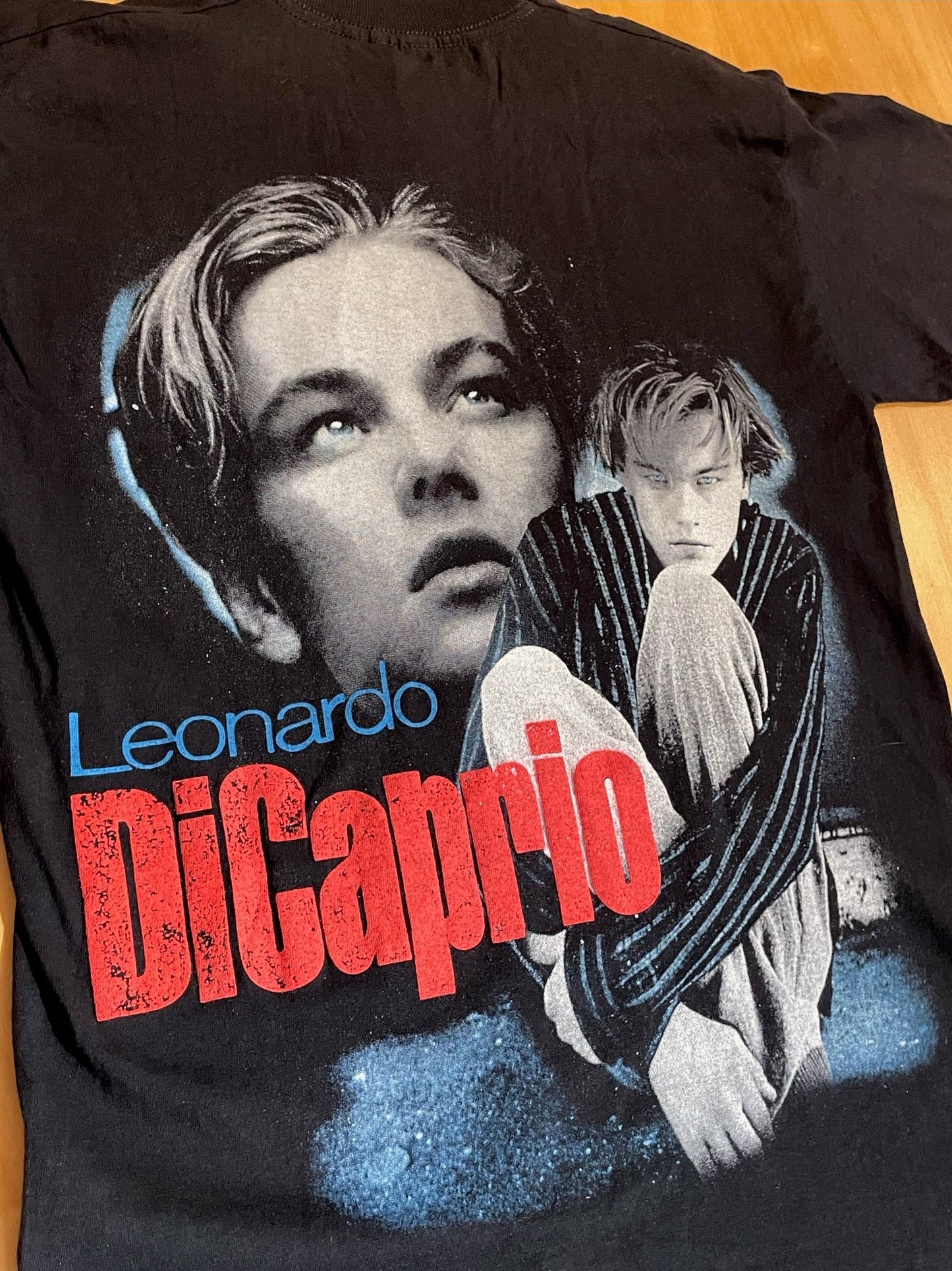 VINTAGE 90s LEONARDO DICAPRIO MOVIE ACTOR T-SHIRT SZ: L