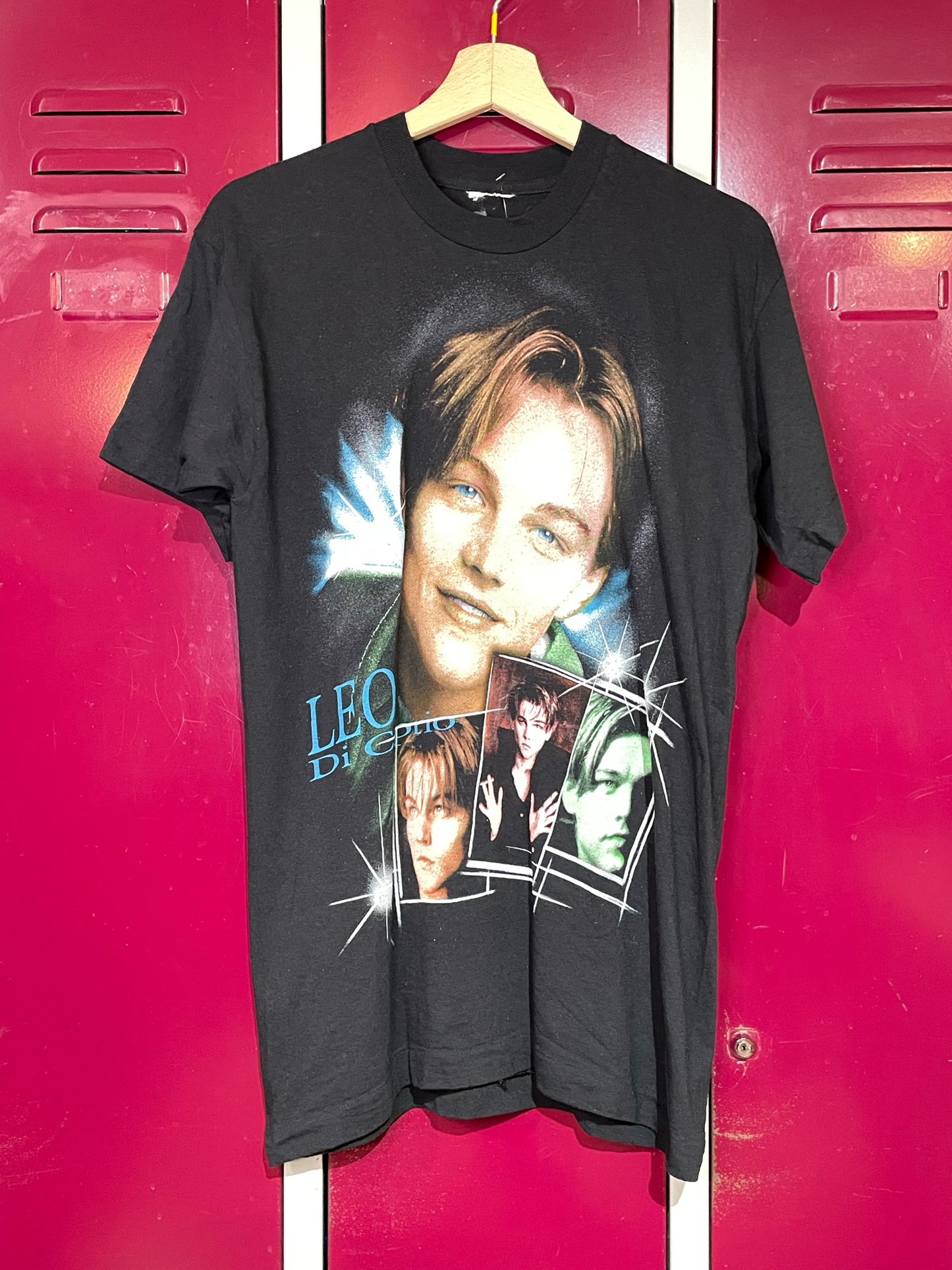 VINTAGE 90s LEONARDO DICAPRIO MOVIE ACTOR T-SHIRT SZ: L