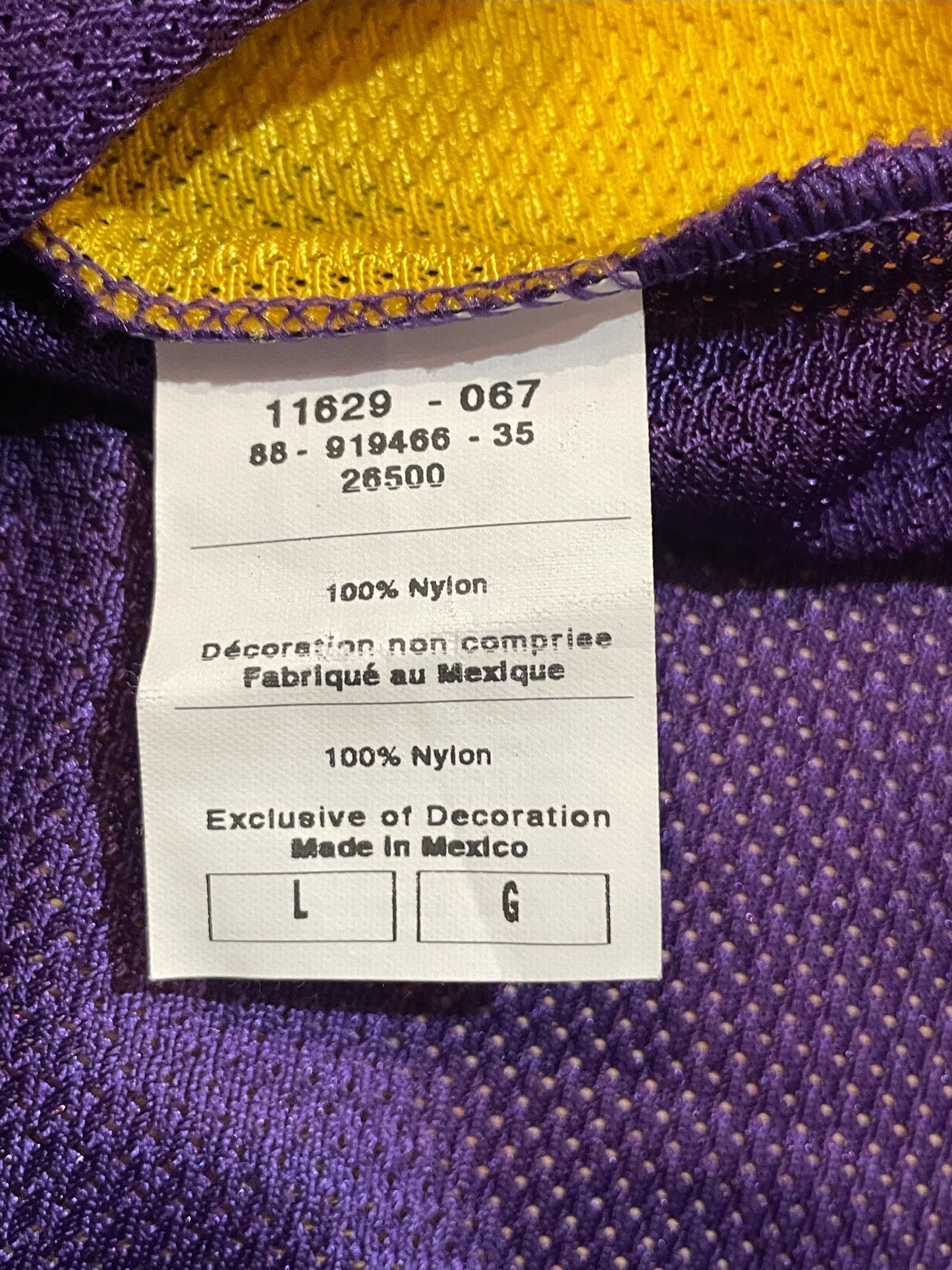 VINTAGE CHAMPION LOS ANGELES LAKERS "SHAQUILLE O'NEAL" NBA JERSEY SZ: 44