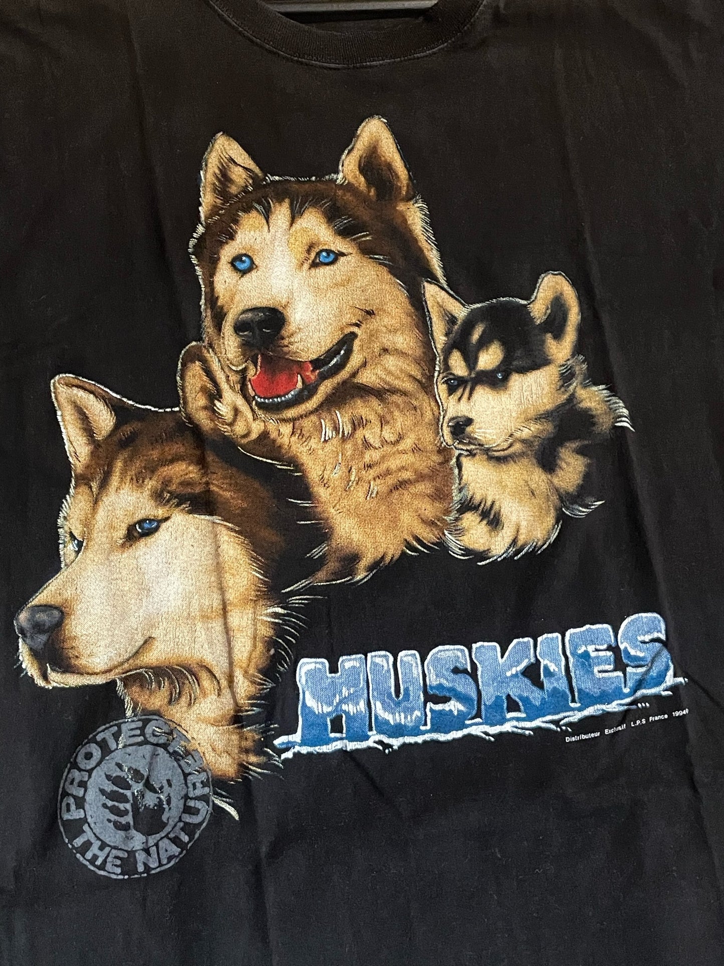 VINTAGE 1994 HUSKIES "PROTECT THE NATURE" T-SHIRT SZ: L