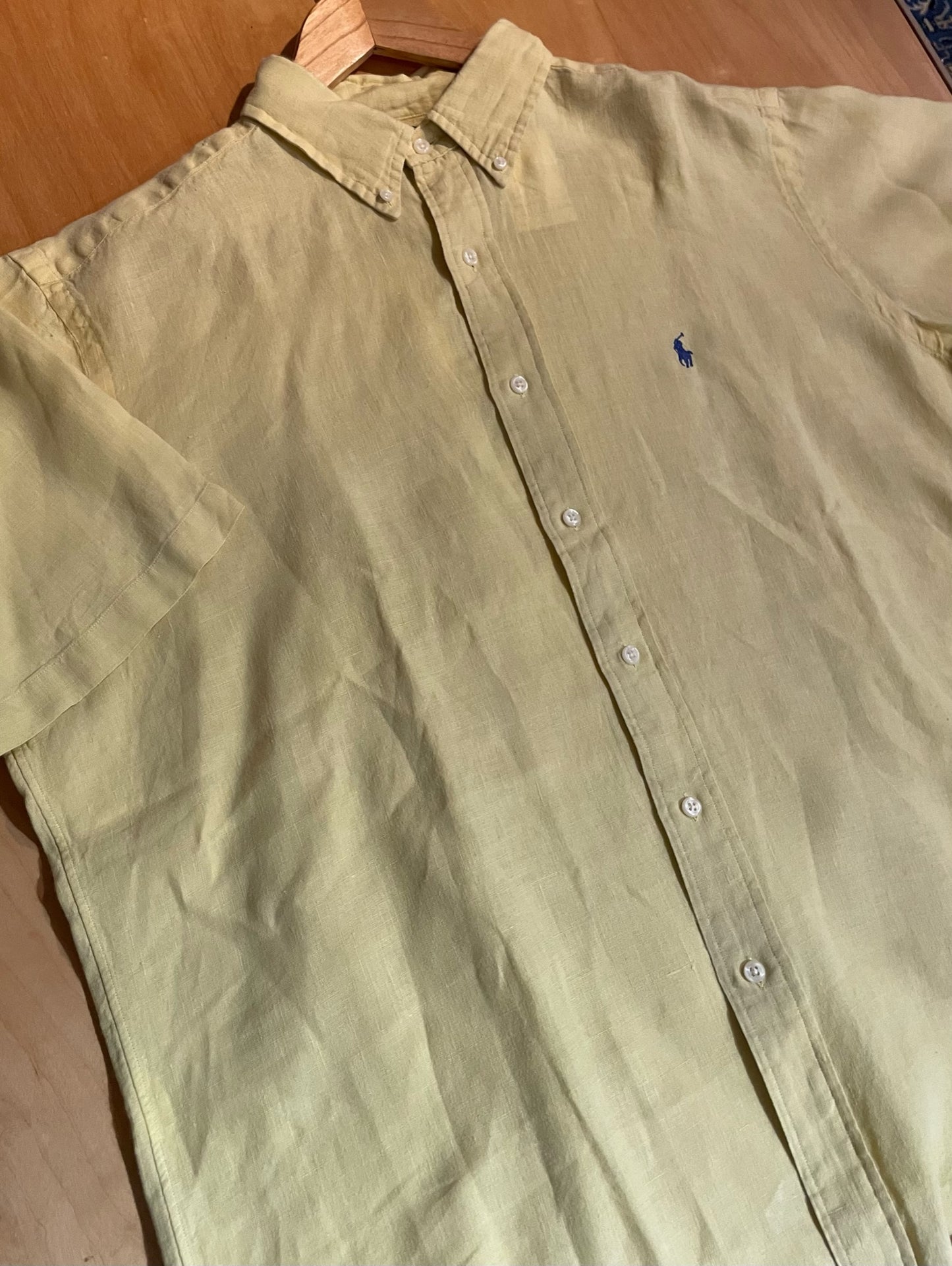 RALPH LAUREN "100% LINEN" SHORT SLEEVES SHIRT SZ: L