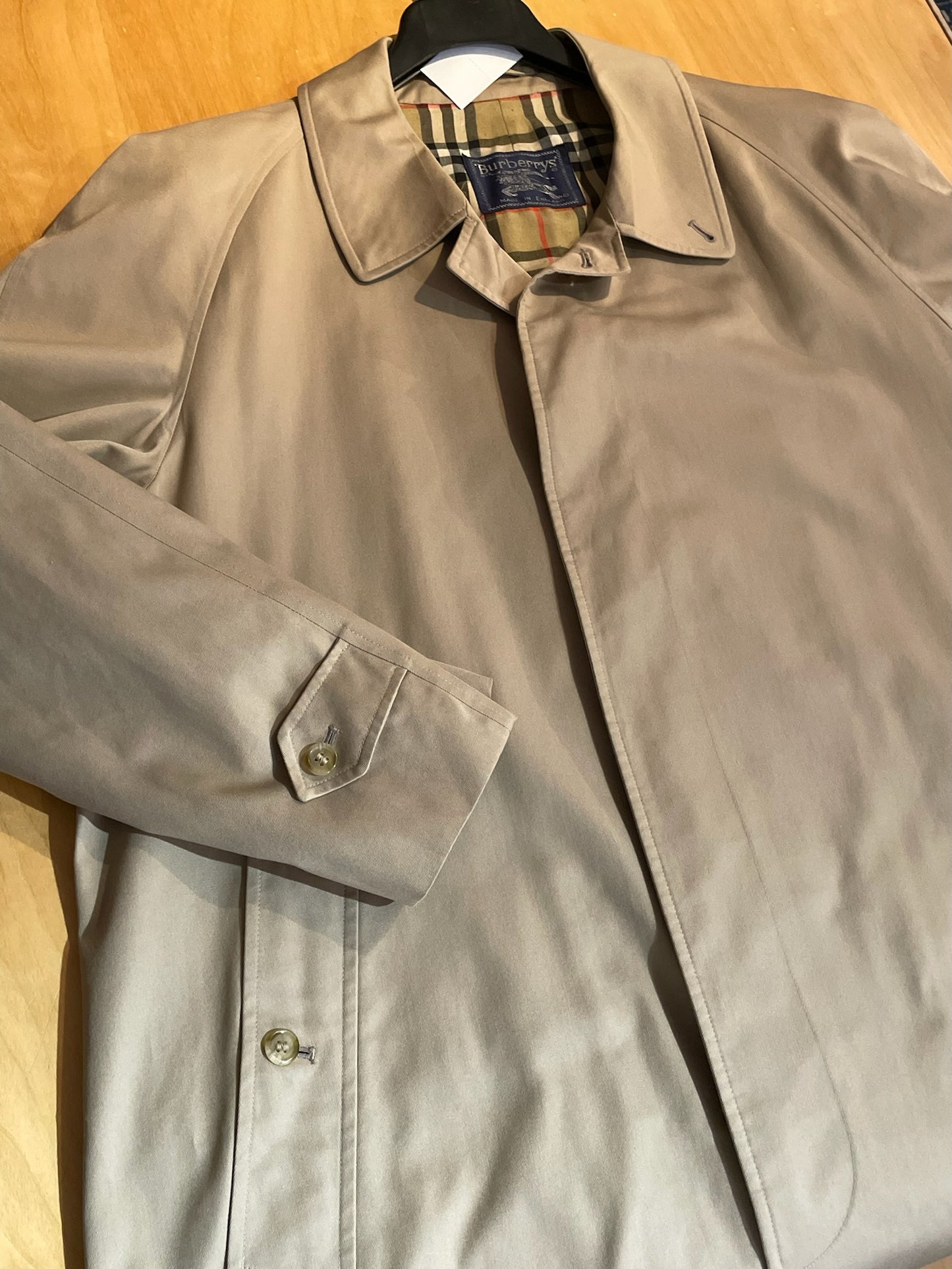 VINTAGE BURBERRY NOVA CHECK MAC TRENCH COAT JACKET  SZ: 56R = XXL