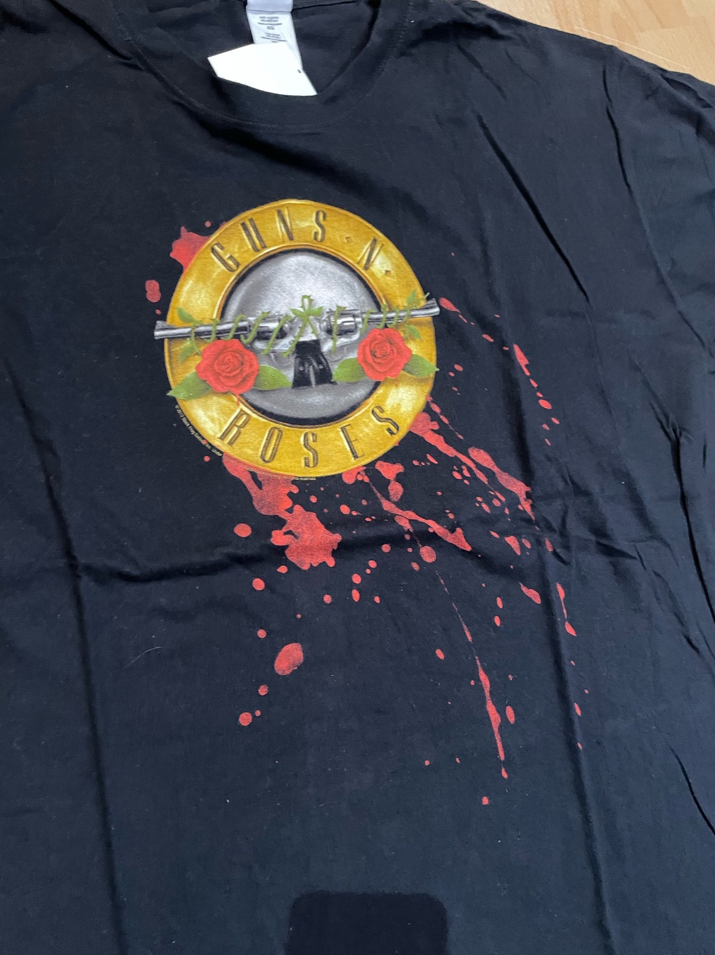 GUNS N ROSES "BLOODED CLASSIC LOGO" MUSIC BAND T-SHIRT SZ: XL