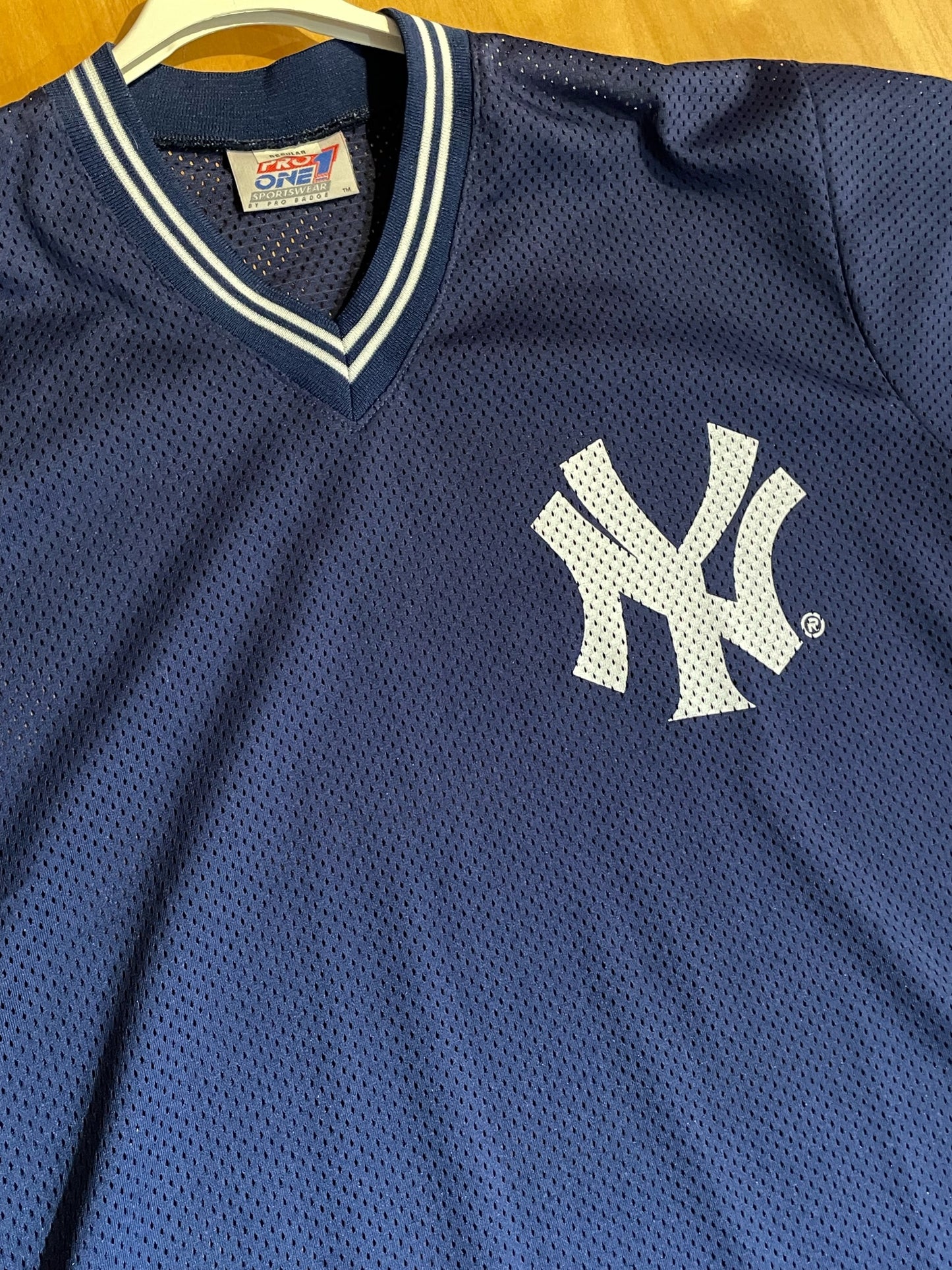 VINTAGE 90s PRO ONE NEW YORK YANKEES MLB JERSEY SZ: XL