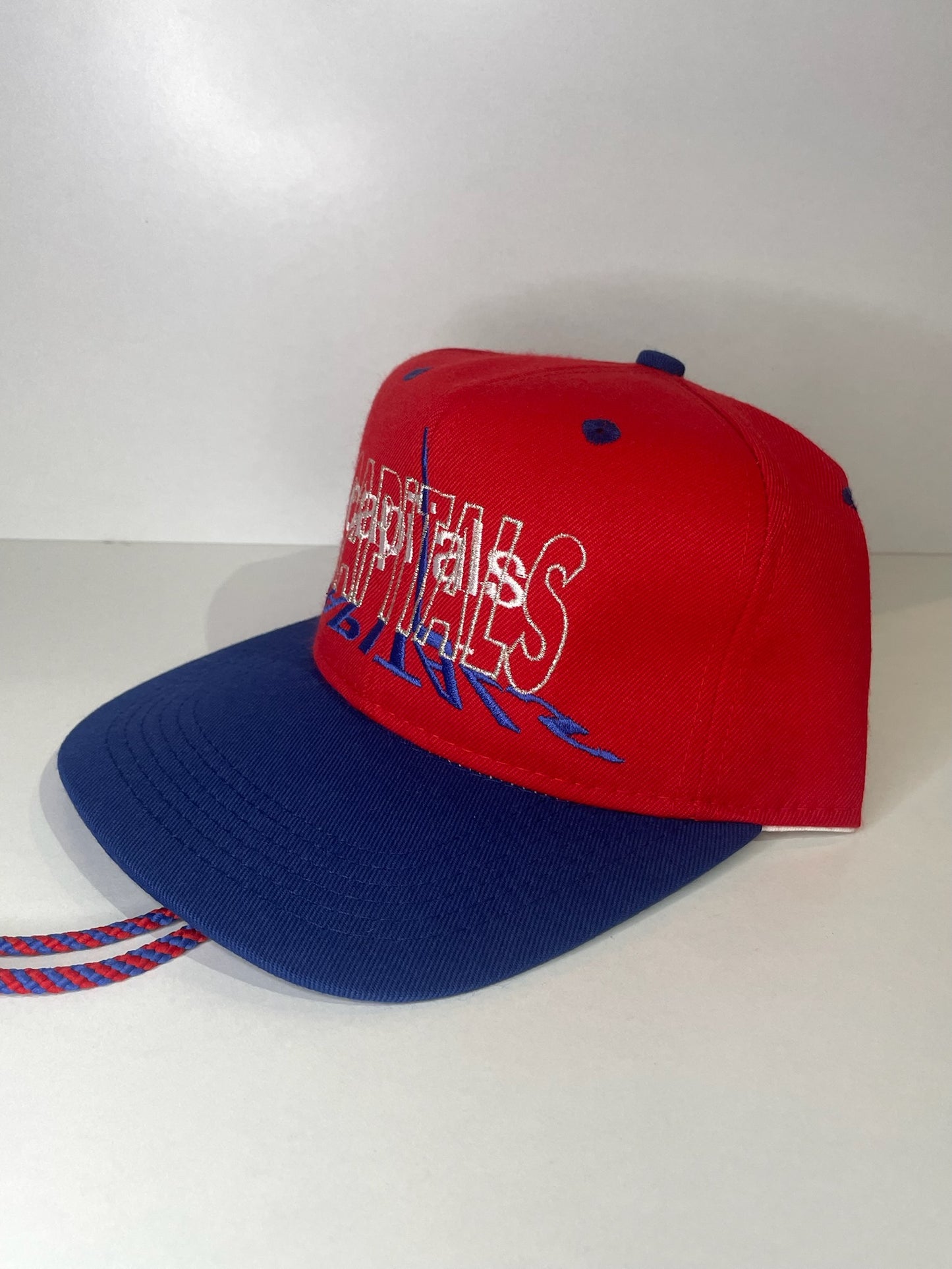 VINTAGE 90s WASHINGTON CAPITALS #1 APPAREL DRAWSTRING CAP HAT