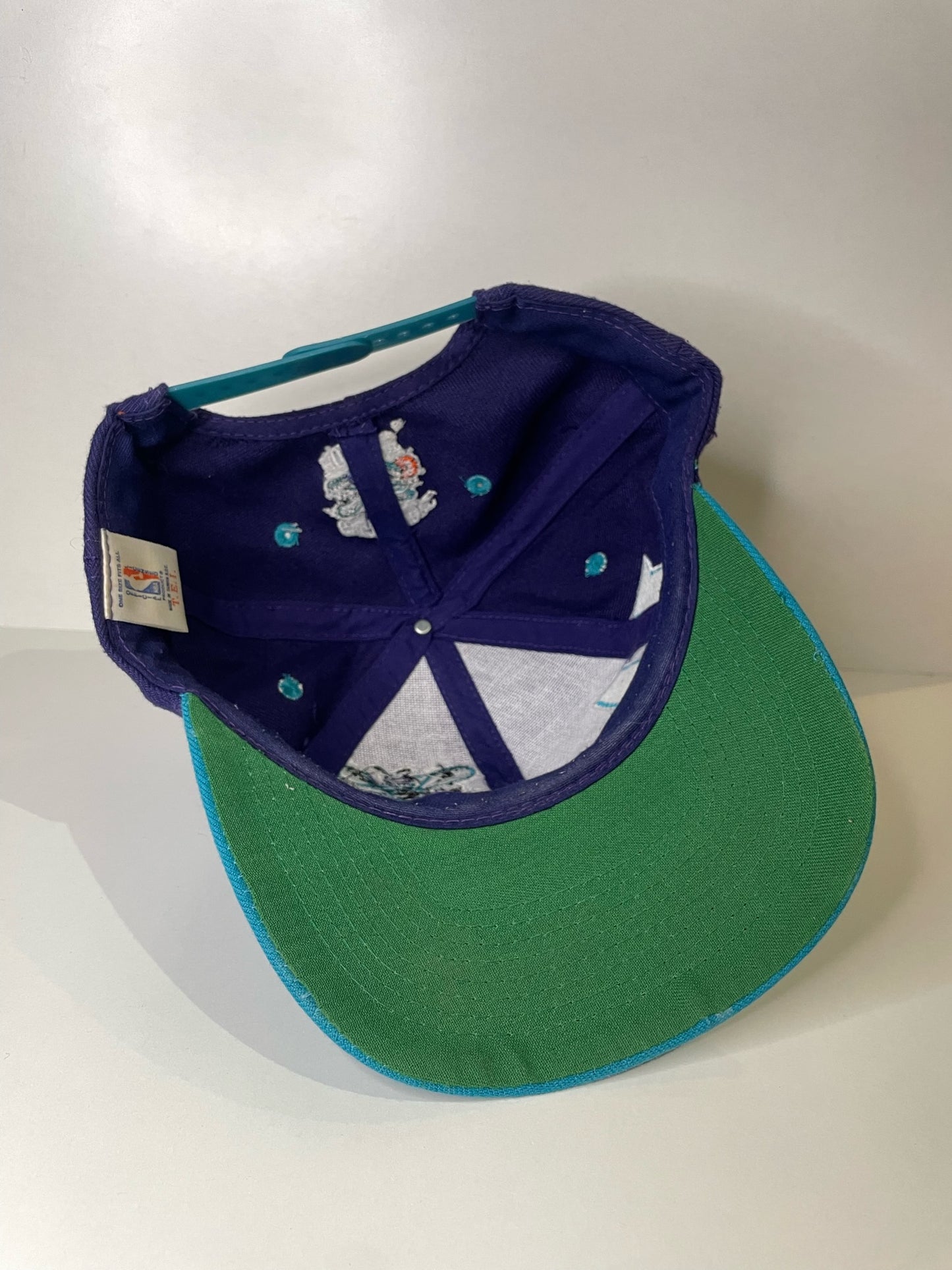 VINTAGE 90s CHARLOTTE HORNETS T.E.I SNAPBACK CAP HAT