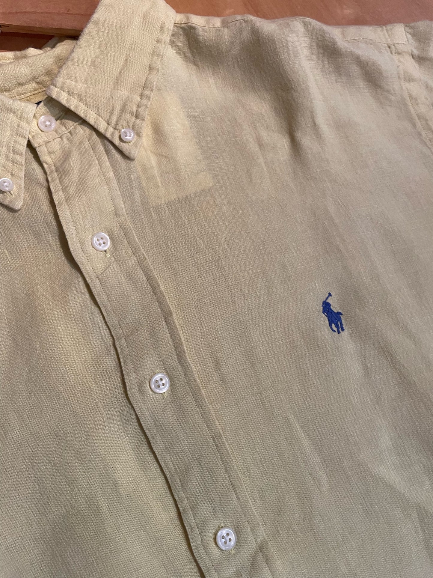 RALPH LAUREN "100% LINEN" SHORT SLEEVES SHIRT SZ: L