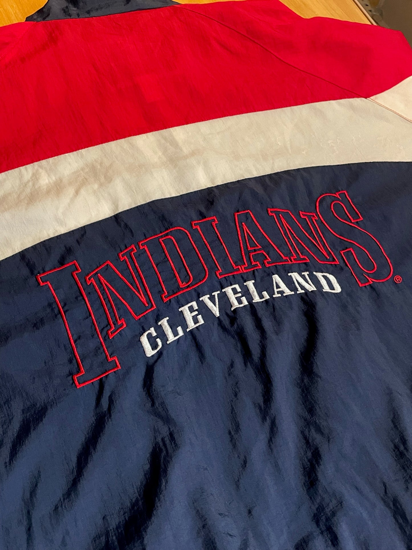 VINTAGE 90s LOGO 7 CLEVELAND INDIANS MLB SPORT JACKET  SZ: XL