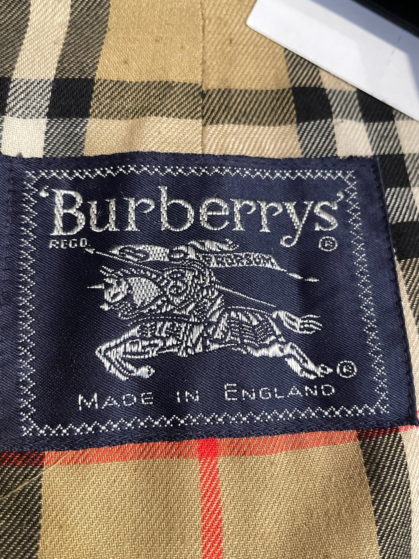 VINTAGE BURBERRY NOVA CHECK MAC TRENCH COAT JACKET  SZ: 56R = XXL