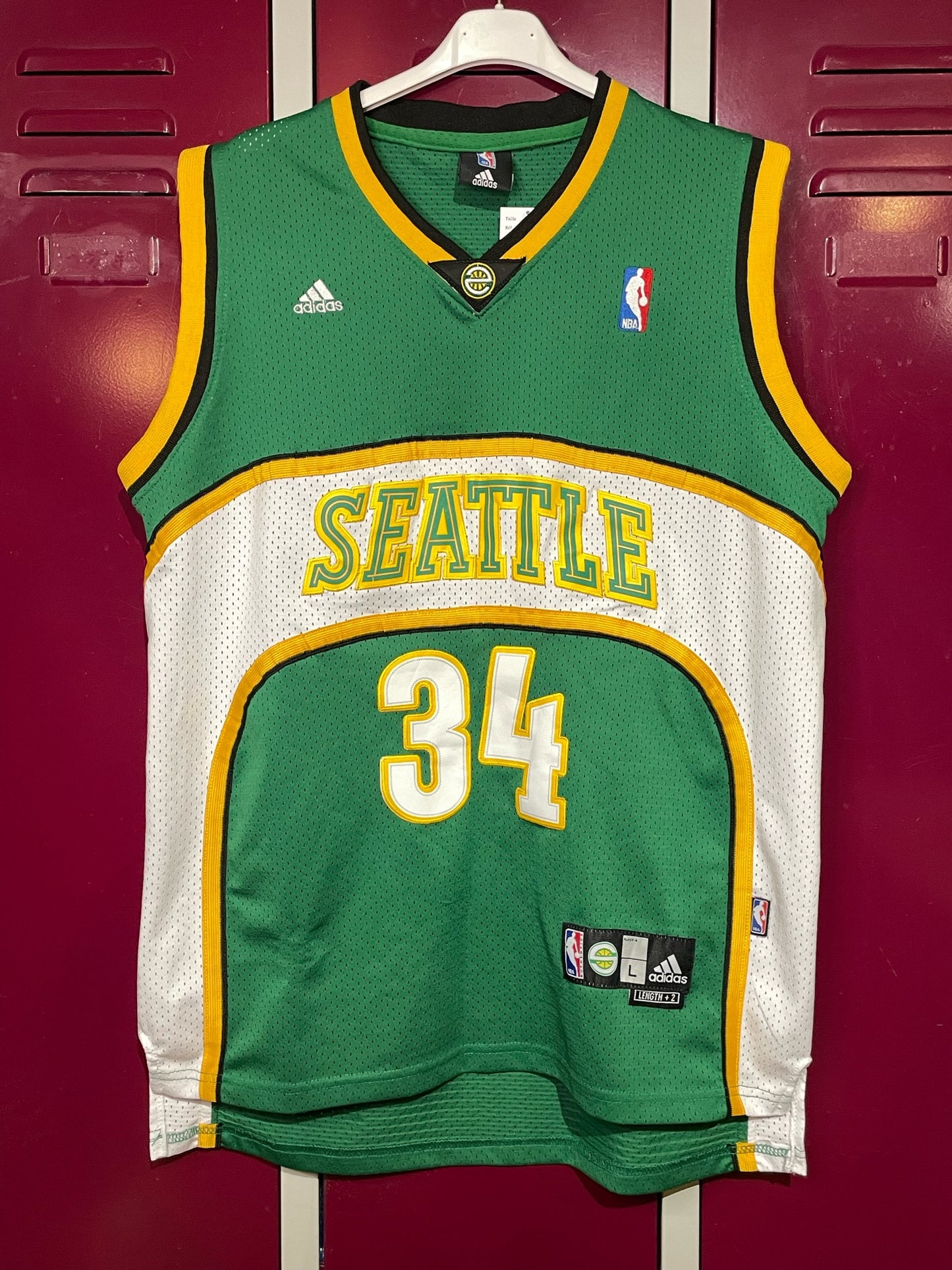 ADIDAS SEATTLE SUPERSONICS "RAY ALLEN" NBA JERSEY SZ: L