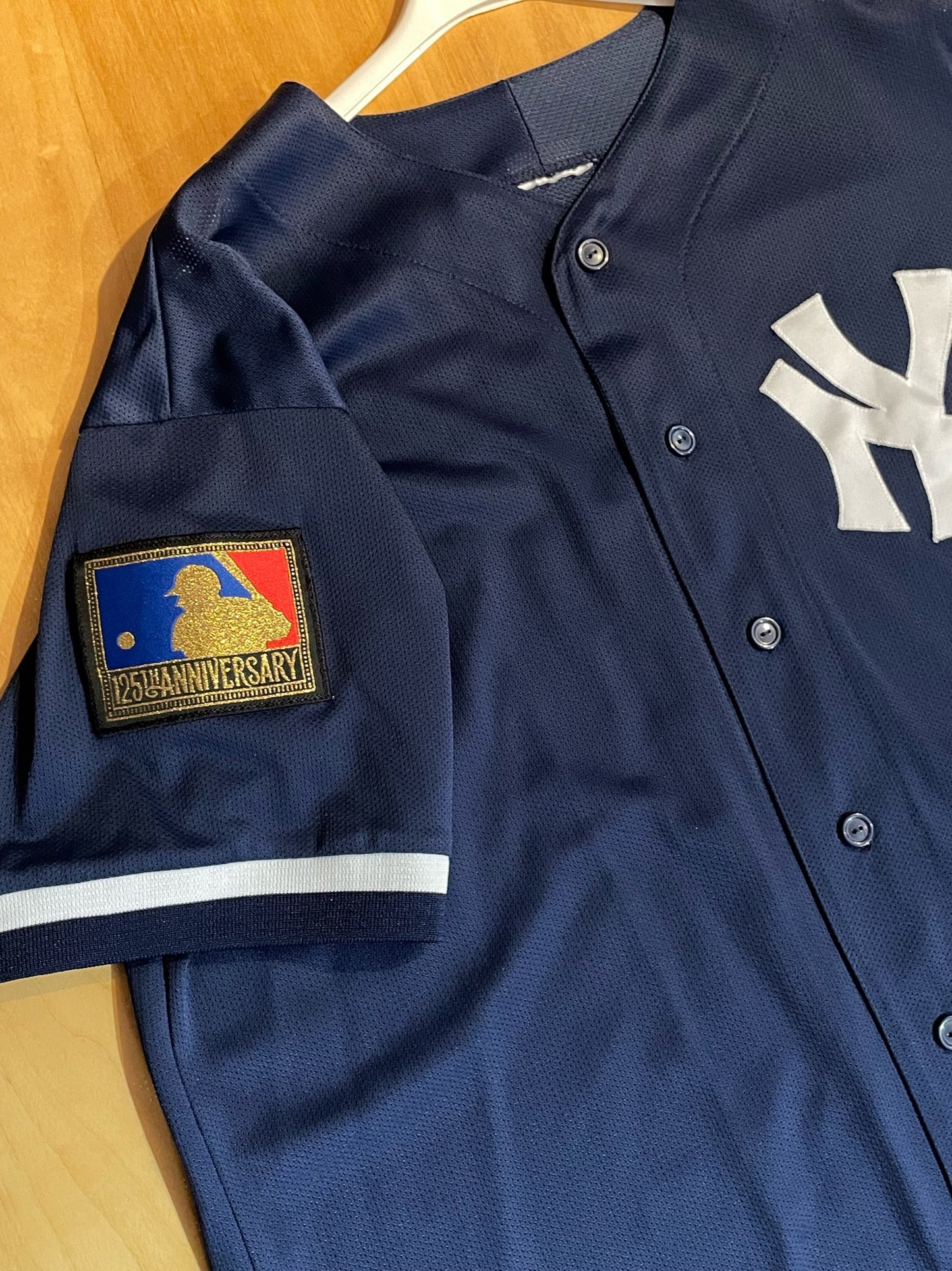 VINTAGE 2001 MAJESTIC NEW YORK YANKEES "125th ANNIVERSARY" MLB BASEBALL JERSEY SZ: XL