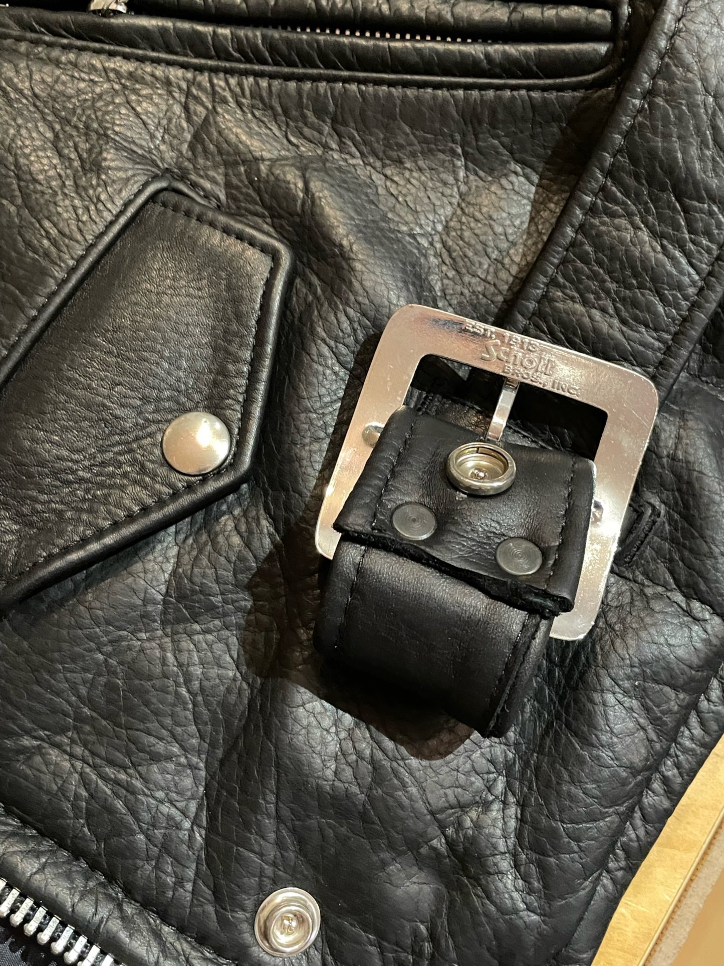 SCHOTT BROS. 519 PERFECTO "WAXY NATURAL COWHIDE 50'S" JACKET SZ: L