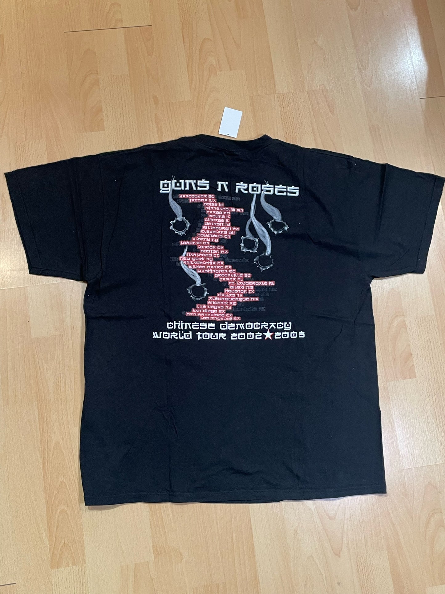 GUNS N ROSES "WORLD TOUR 2002-2003" MUSIC BAND T-SHIRT SZ: XL