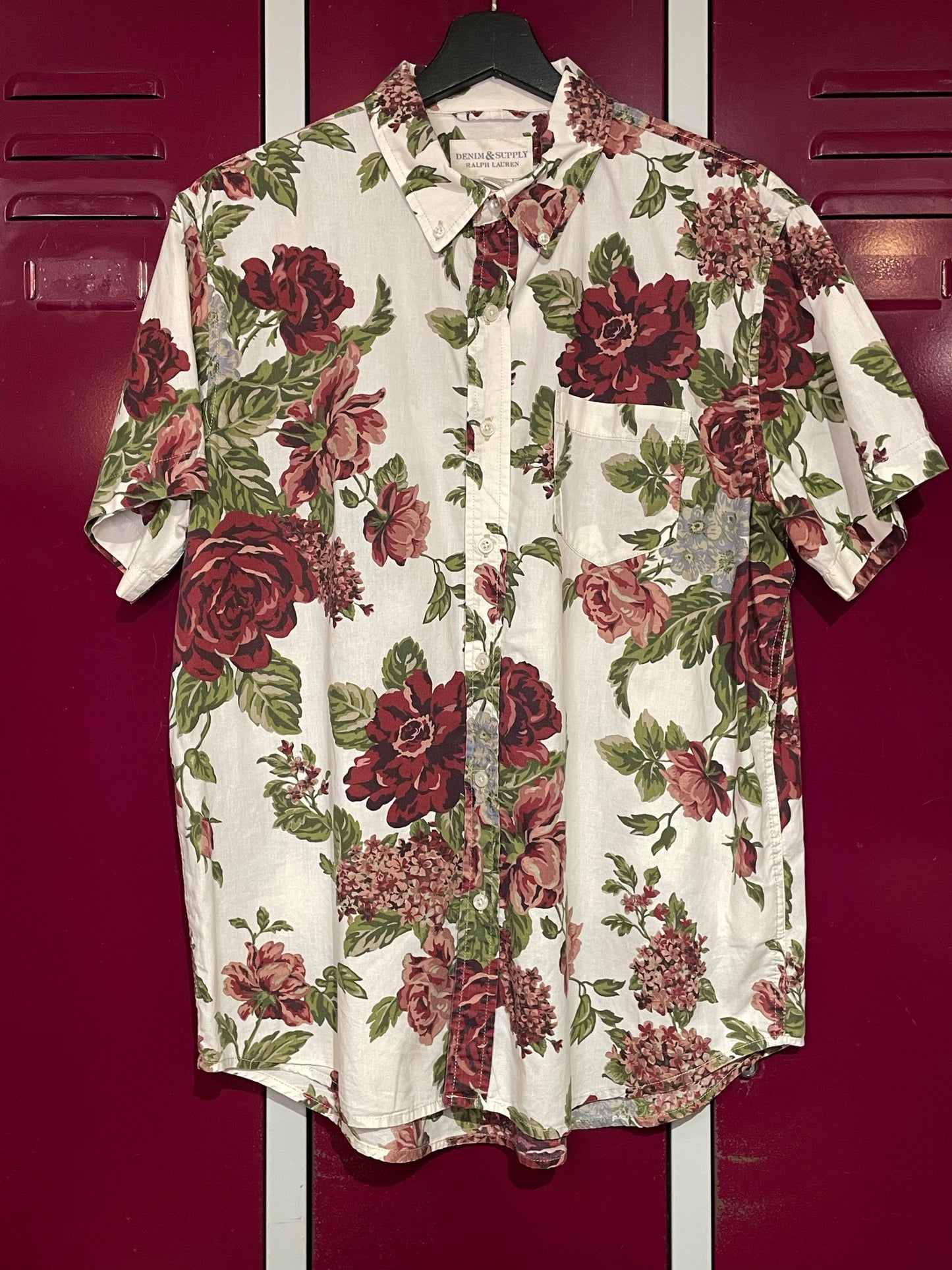 DENIM & SUPPLY RALPH LAUREN FLORAL SHORT SLEEVES SHIRT SZ: L