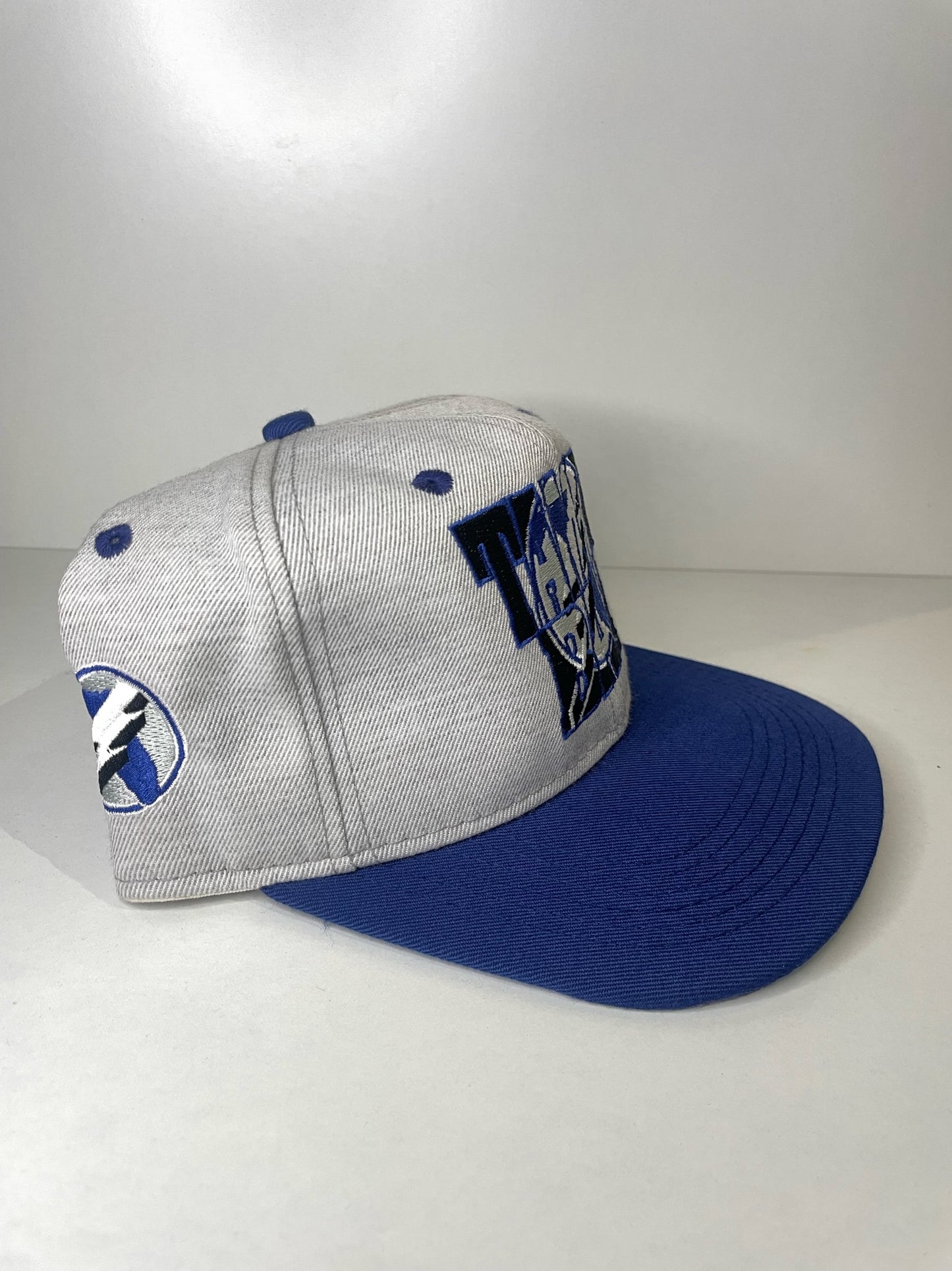 VINTAGE 90s TAMPA BAY LIGHTNING #1 APPAREL DRAWSTRING CAP HAT