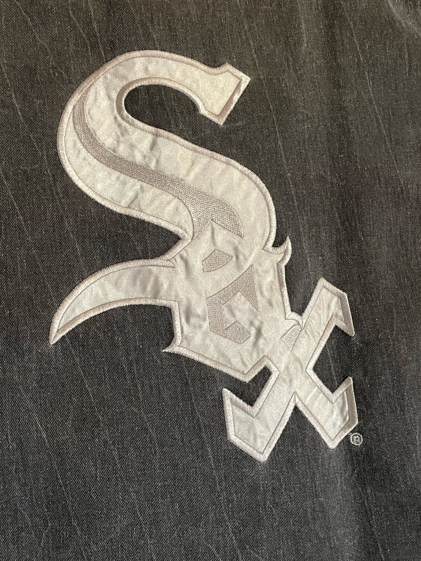 VINTAGE 90s STARTER CHICAGO WHITE SOX "DENIM" MLB BASEBALL JERSEY SZ: XL