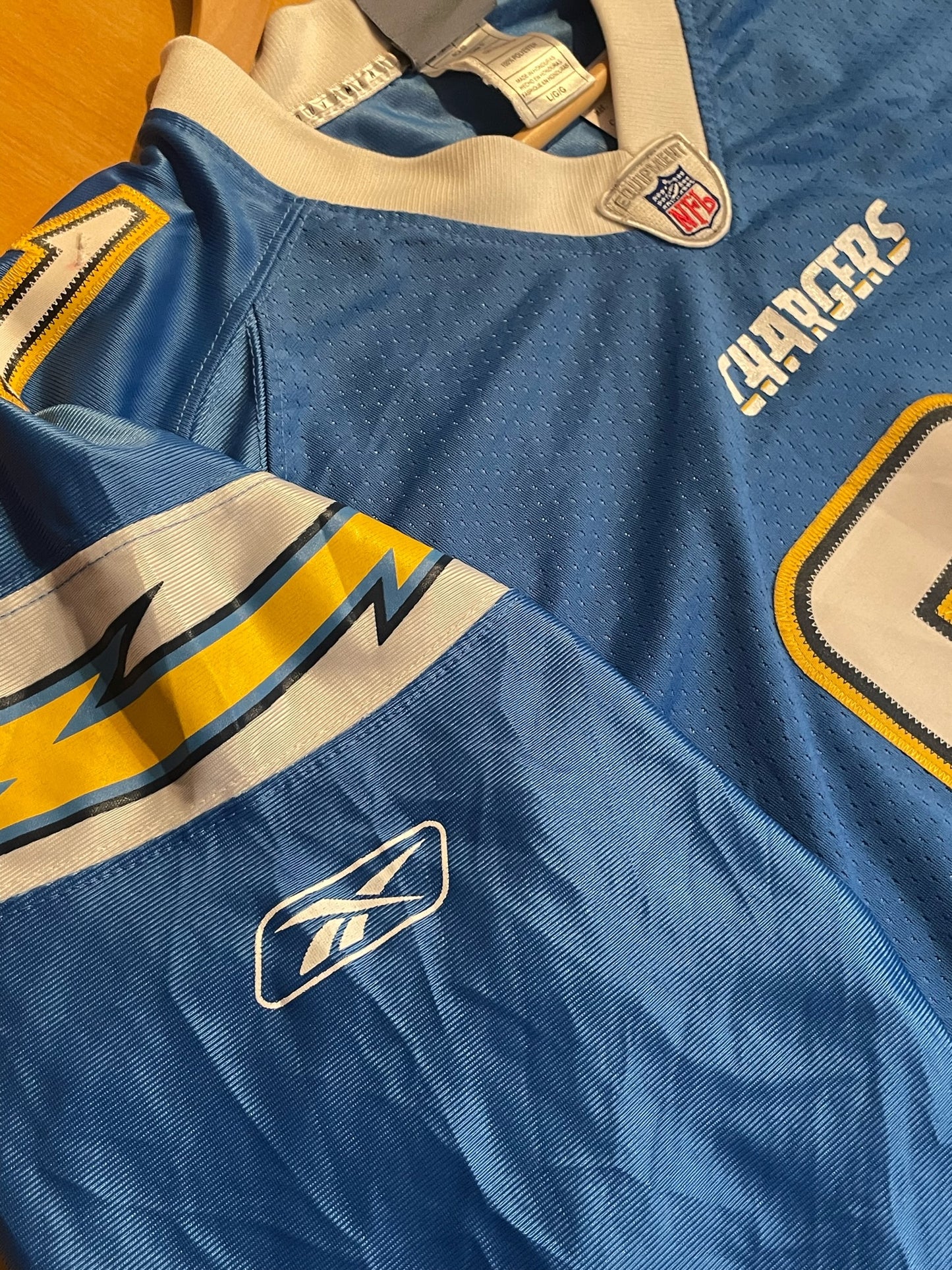 REEBOK LOS ANGELES CHARGERS "TOMLINSON" NFL FOOTBALL JERSEY SZ: L