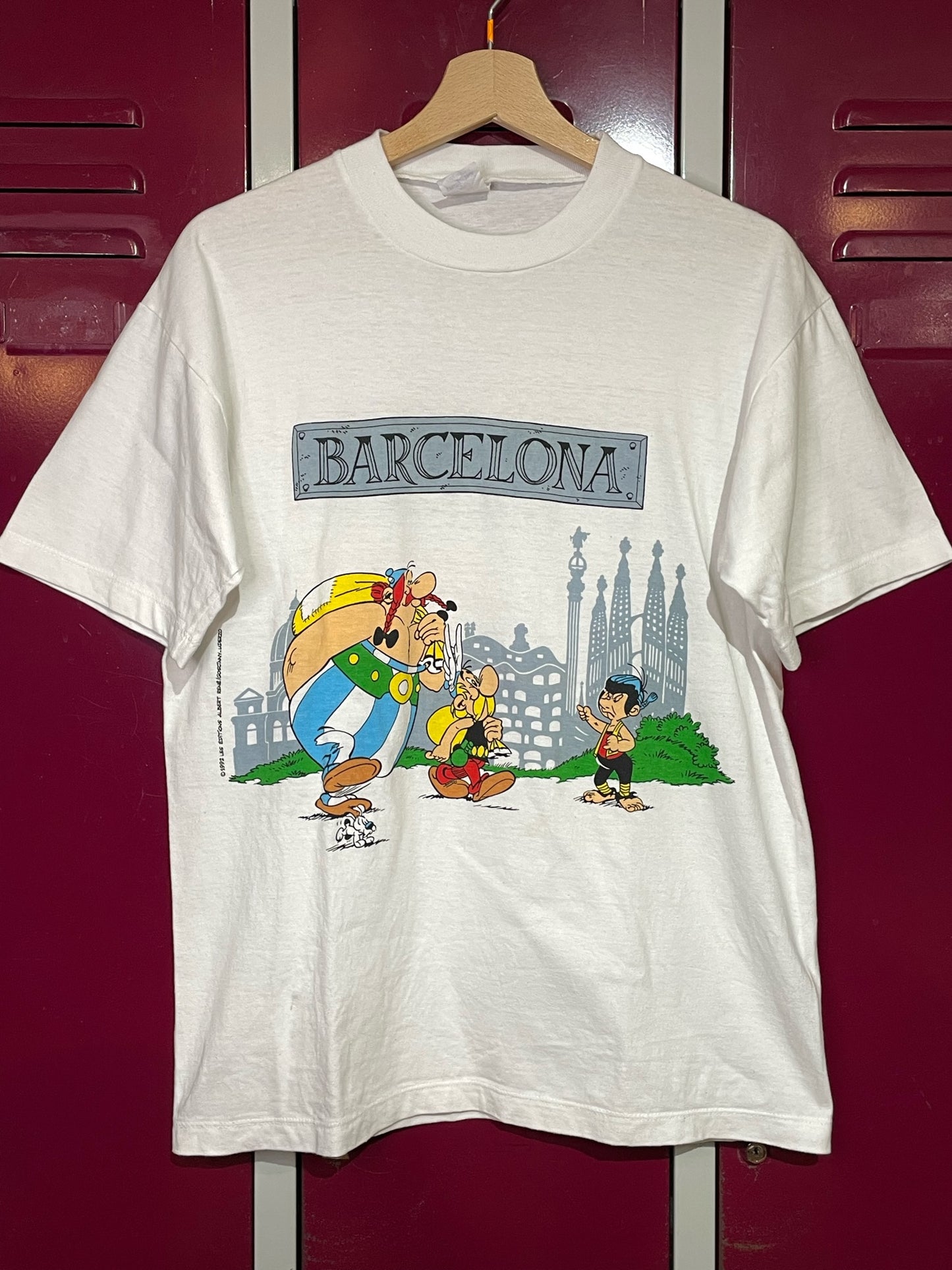 VINTAGE 1992 ASTERIX "BARCELONA OLYMPIC GAMES" T-SHIRT SZ: L