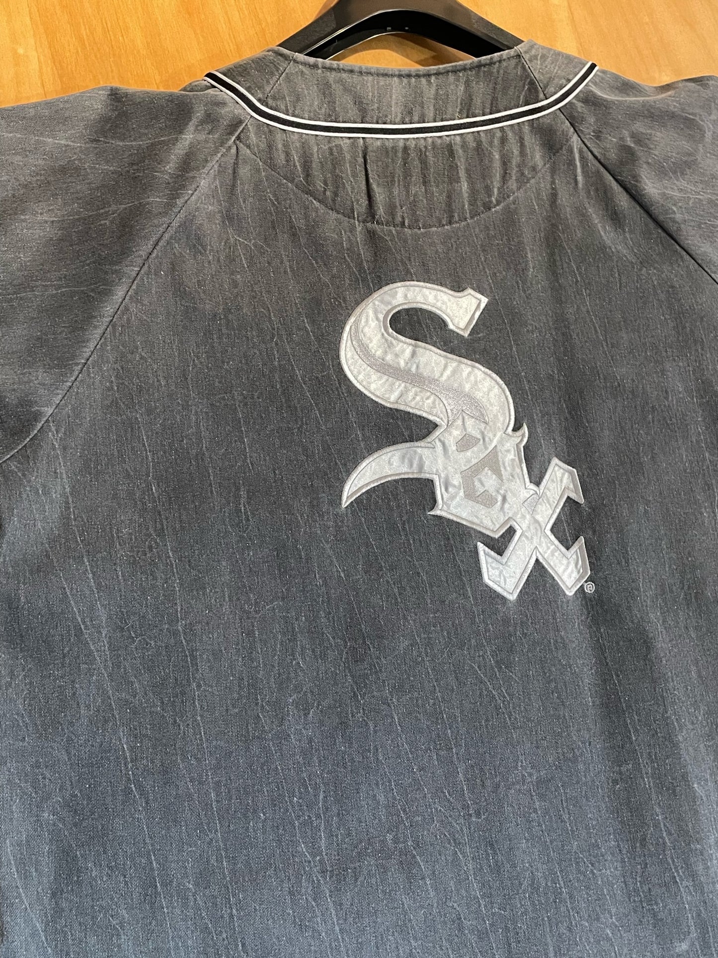 VINTAGE 90s STARTER CHICAGO WHITE SOX "DENIM" MLB BASEBALL JERSEY SZ: XL