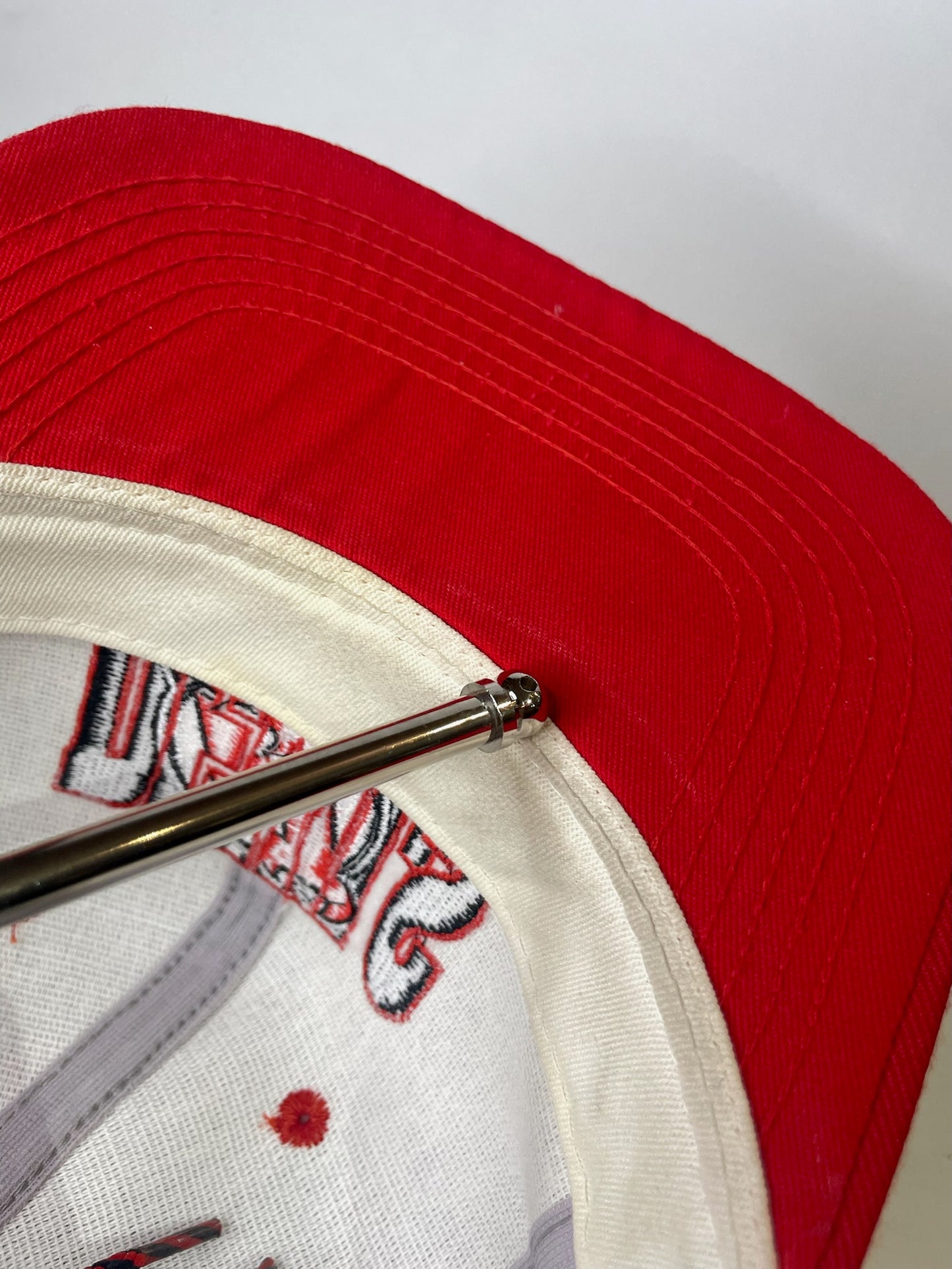 VINTAGE 90s NEW JERSEY DEVILS #1 APPAREL DRAWSTRING CAP HAT