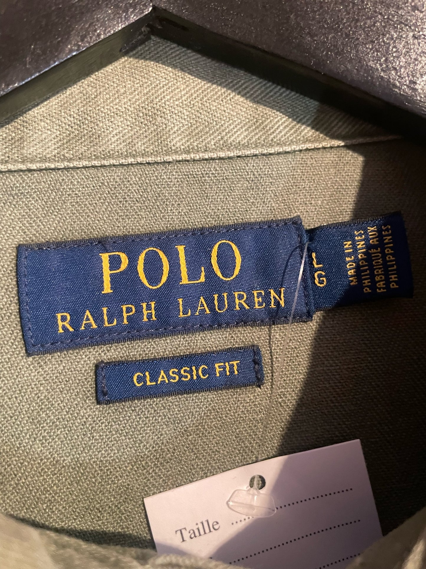 POLO RALPH LAUREN RAINBOW PEACE LOVE EMBROIDERED MILITARY ARMY CAMP SHIRT SZ: L