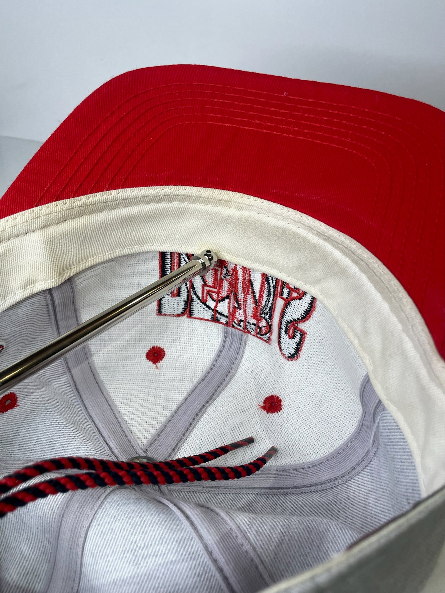 VINTAGE 90s NEW JERSEY DEVILS #1 APPAREL DRAWSTRING CAP HAT