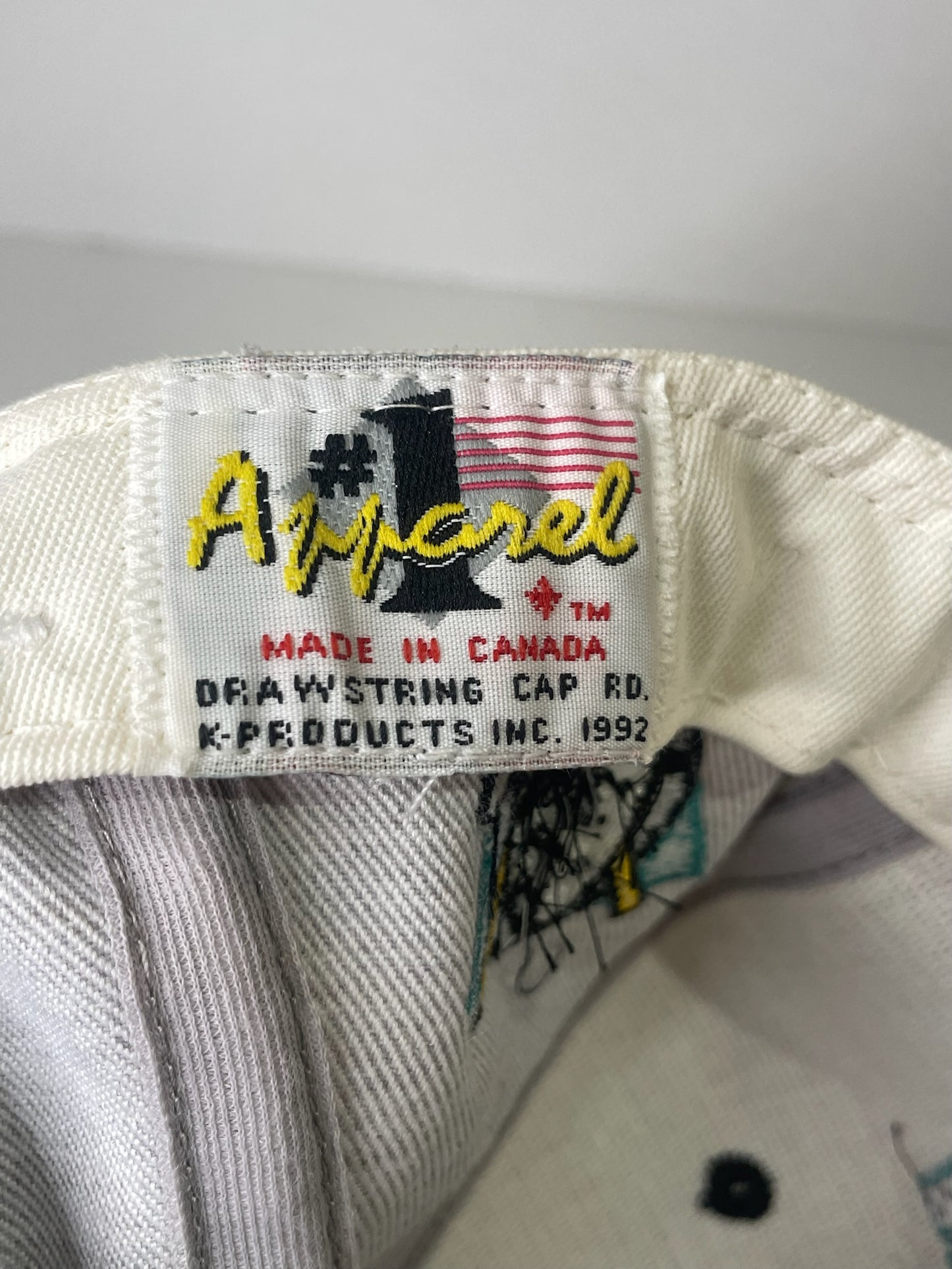 VINTAGE 90s MIGHTY DUCKS #1 APPAREL DRAWSTRING CAP HAT