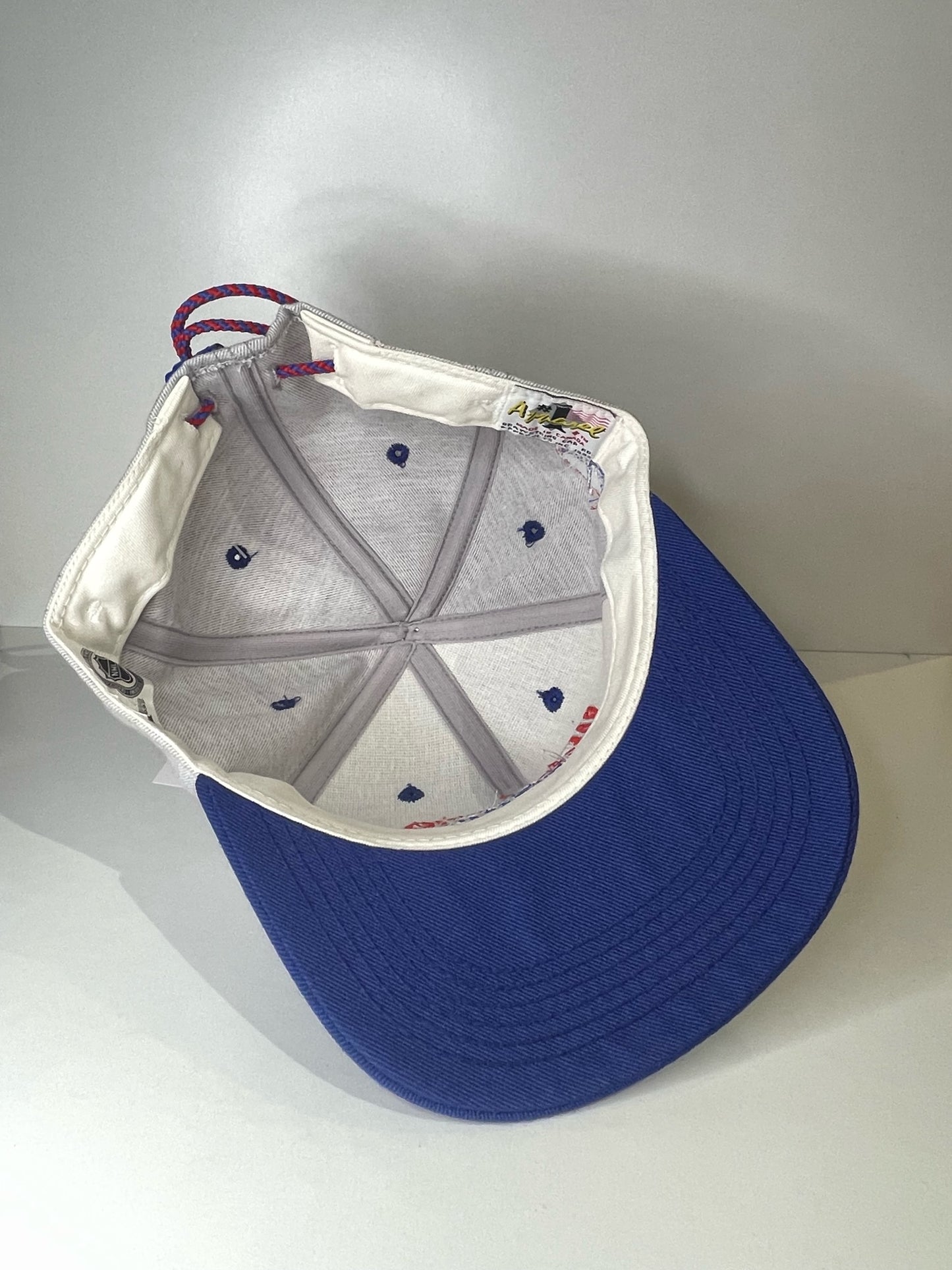 VINTAGE 90s WINNIPEG JETS #1 APPAREL DRAWSTRING CAP HAT