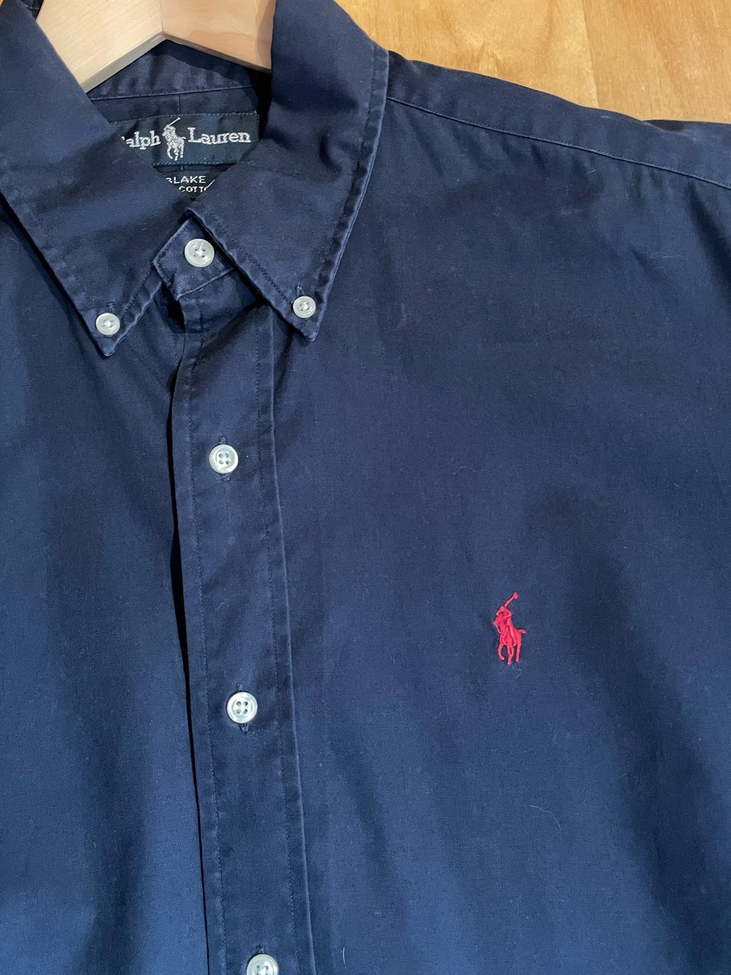 RALPH LAUREN "BLAKE" MADE IN USA OVERSIZE SHORT SLEEVES SHIRT SZ: M = XL