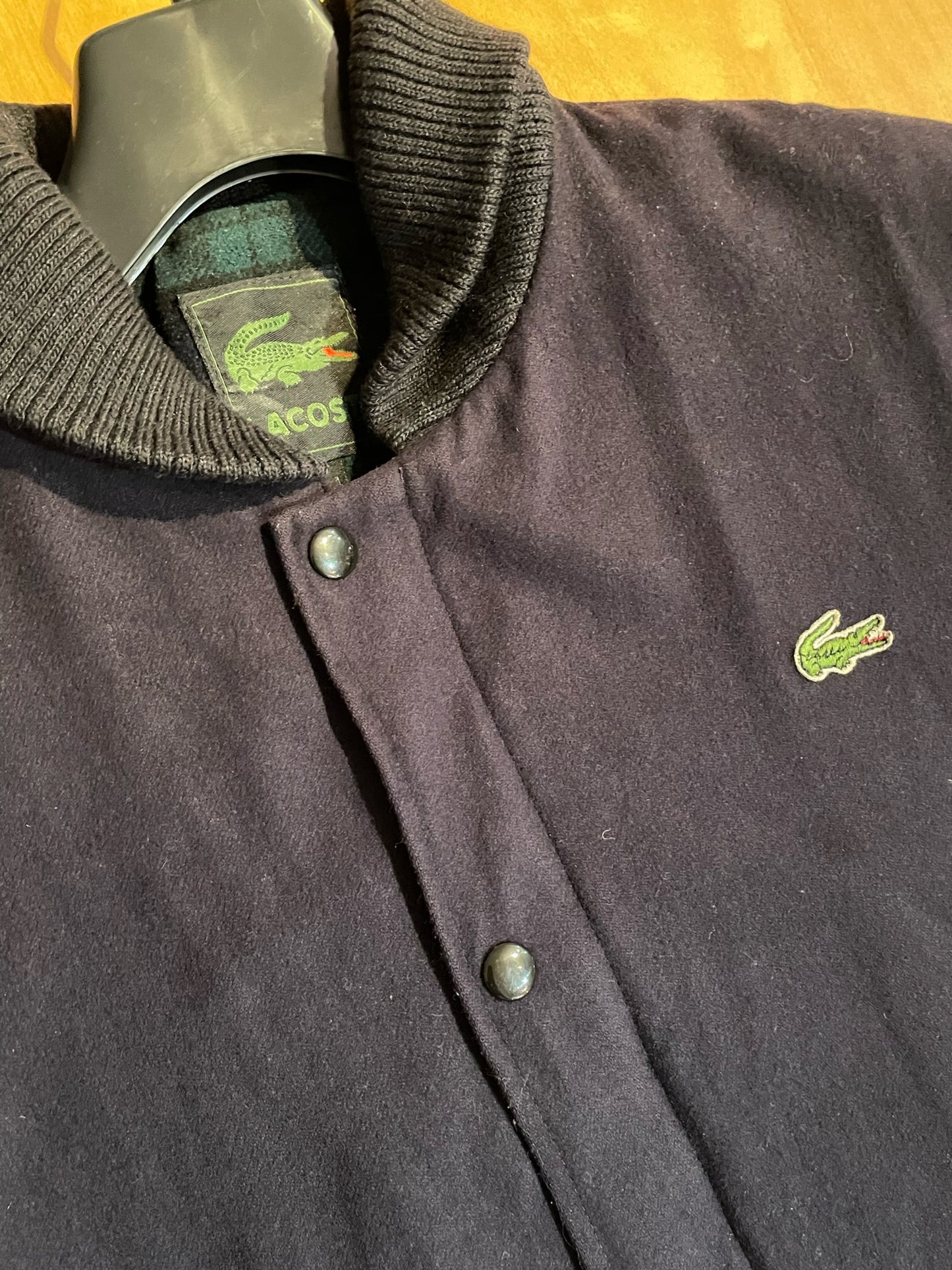 LACOSTE VINTAGE WOOL & SUEDE JACKET SZ: 5/L