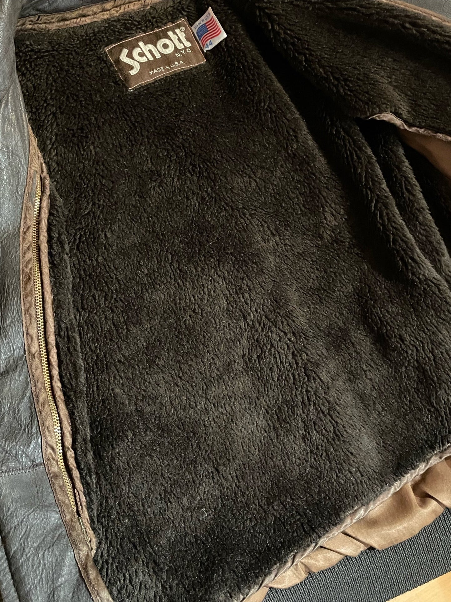 VINTAGE SCHOTT N.Y.C 184SM FLIGHT JACKET SZ: 44