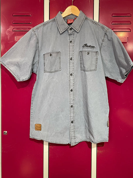INDIAN MOTORCYCLE DENIM SHORT SLEEVES SHIRT SZ: M