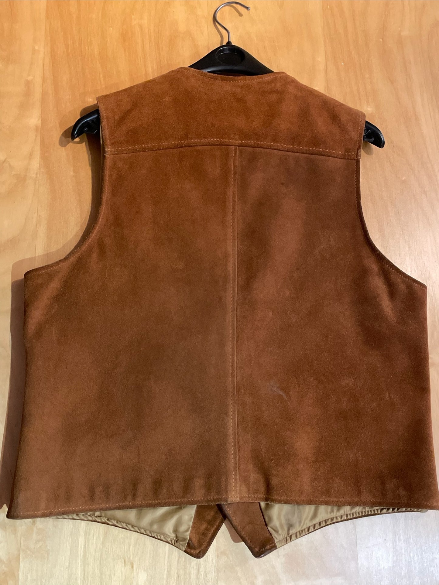 VINTAGE SCHOTT RANCHER WESTERN SUEDE LEATHER VEST SZ: L