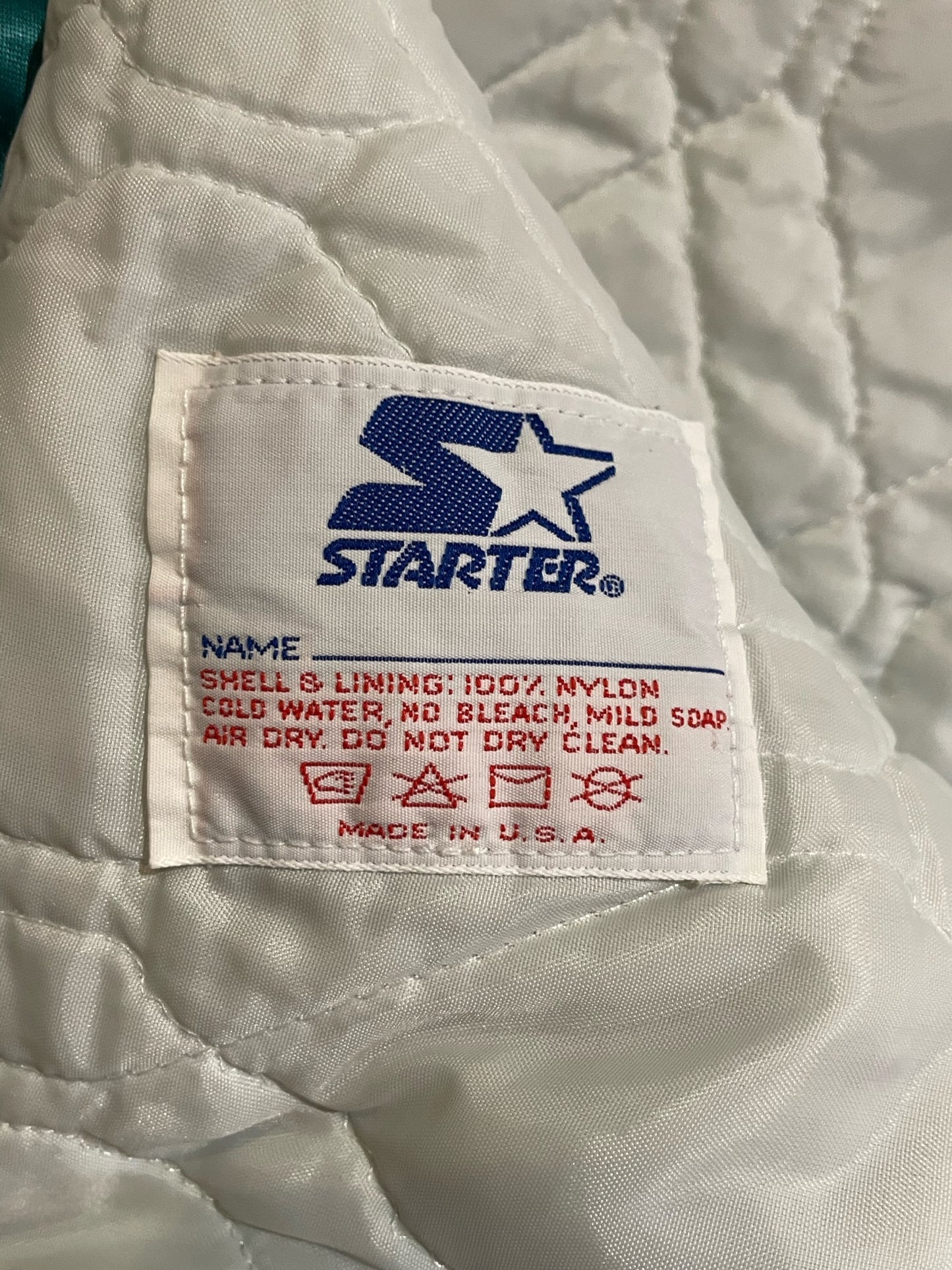 VINTAGE 90s STARTER MIAMI DOLPHINS NFL SATIN JACKET SZ: L