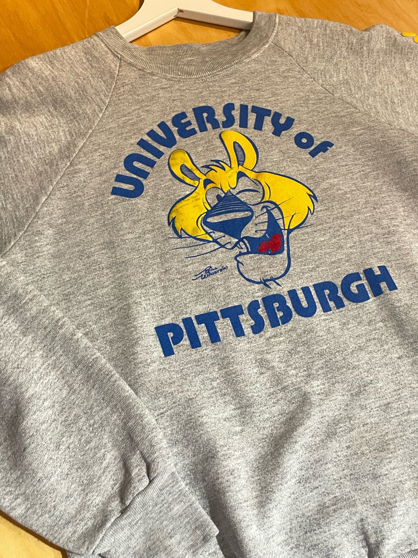 VINTAGE 80s UNIVERSITY OF PITTSBURH CREWNECK SWEATSHIRT SZ: L