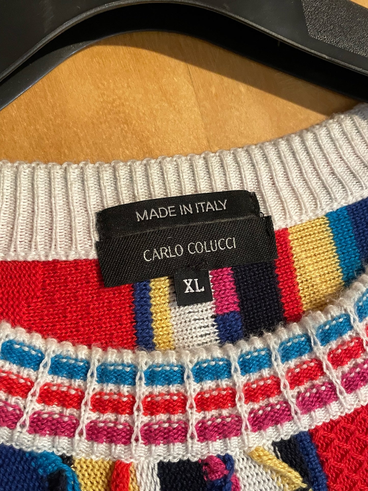 CARLO COLUCCI MADE IN ITALY MULTICOLORS KNIT PULLOVER SZ: XL