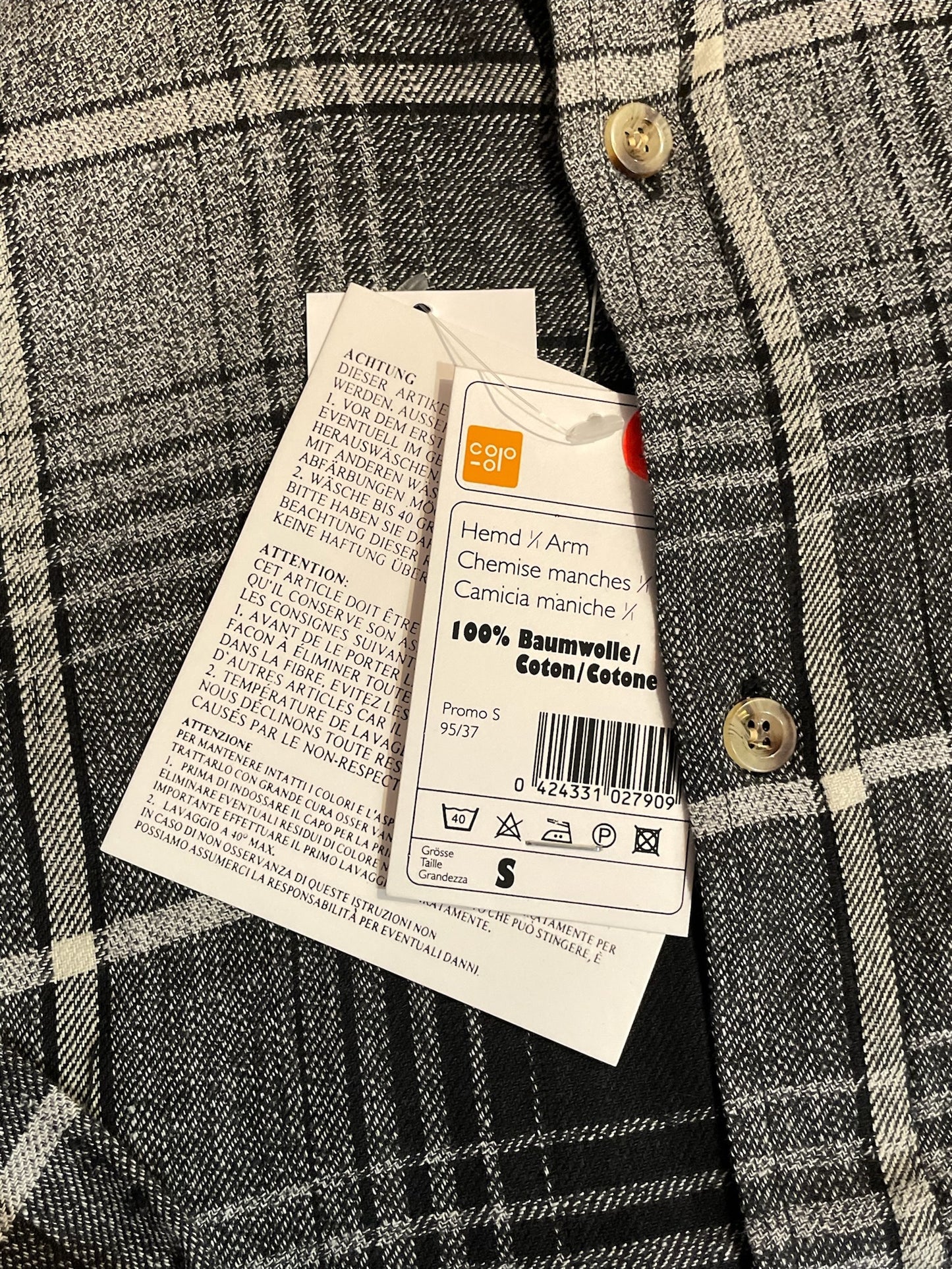 "DS" VINTAGE 90s CANVAS "COOP" CHECKED SHIRT SZ: S (Oversized)