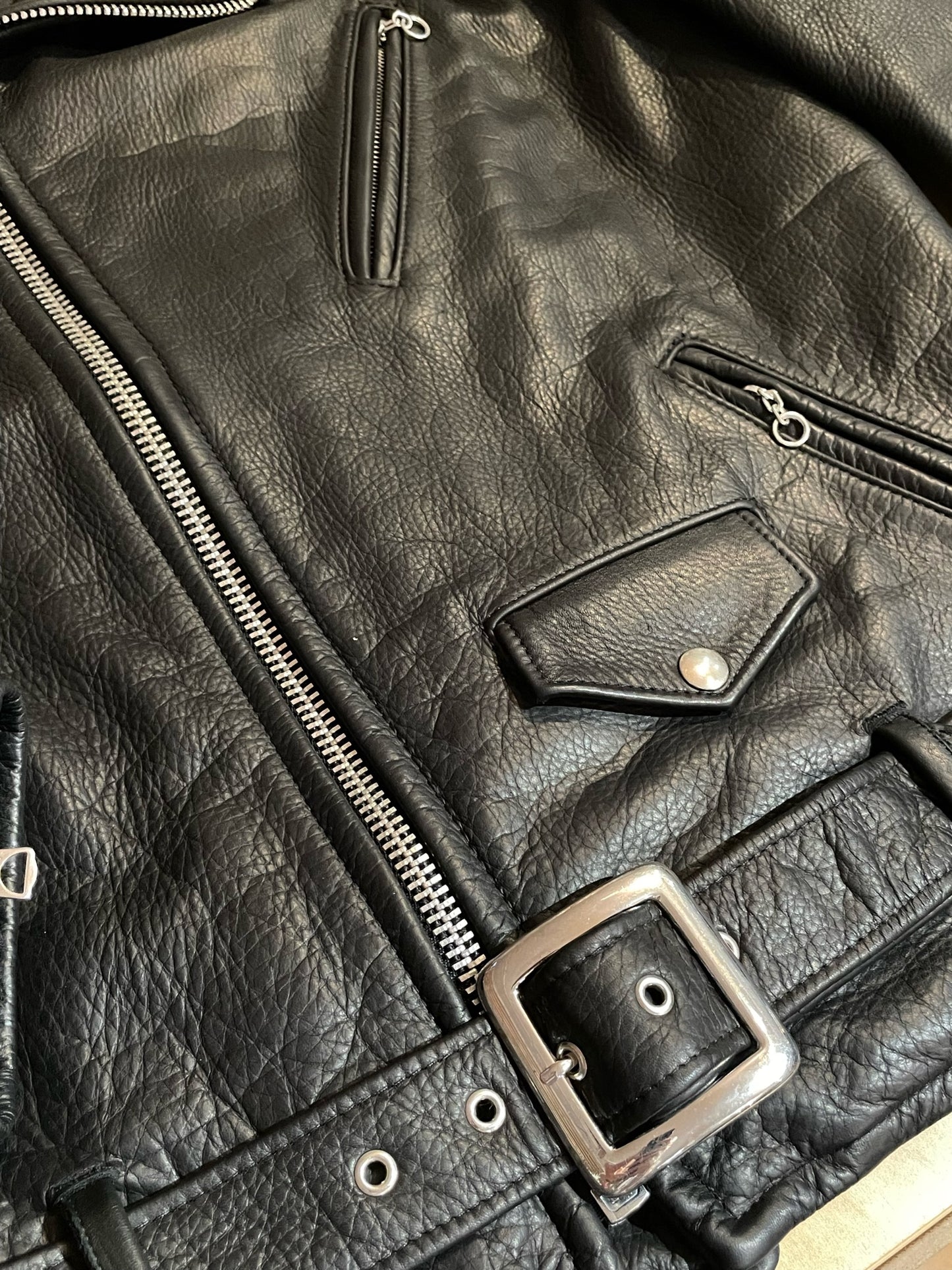 SCHOTT BROS. 519 PERFECTO "WAXY NATURAL COWHIDE 50'S" JACKET SZ: L