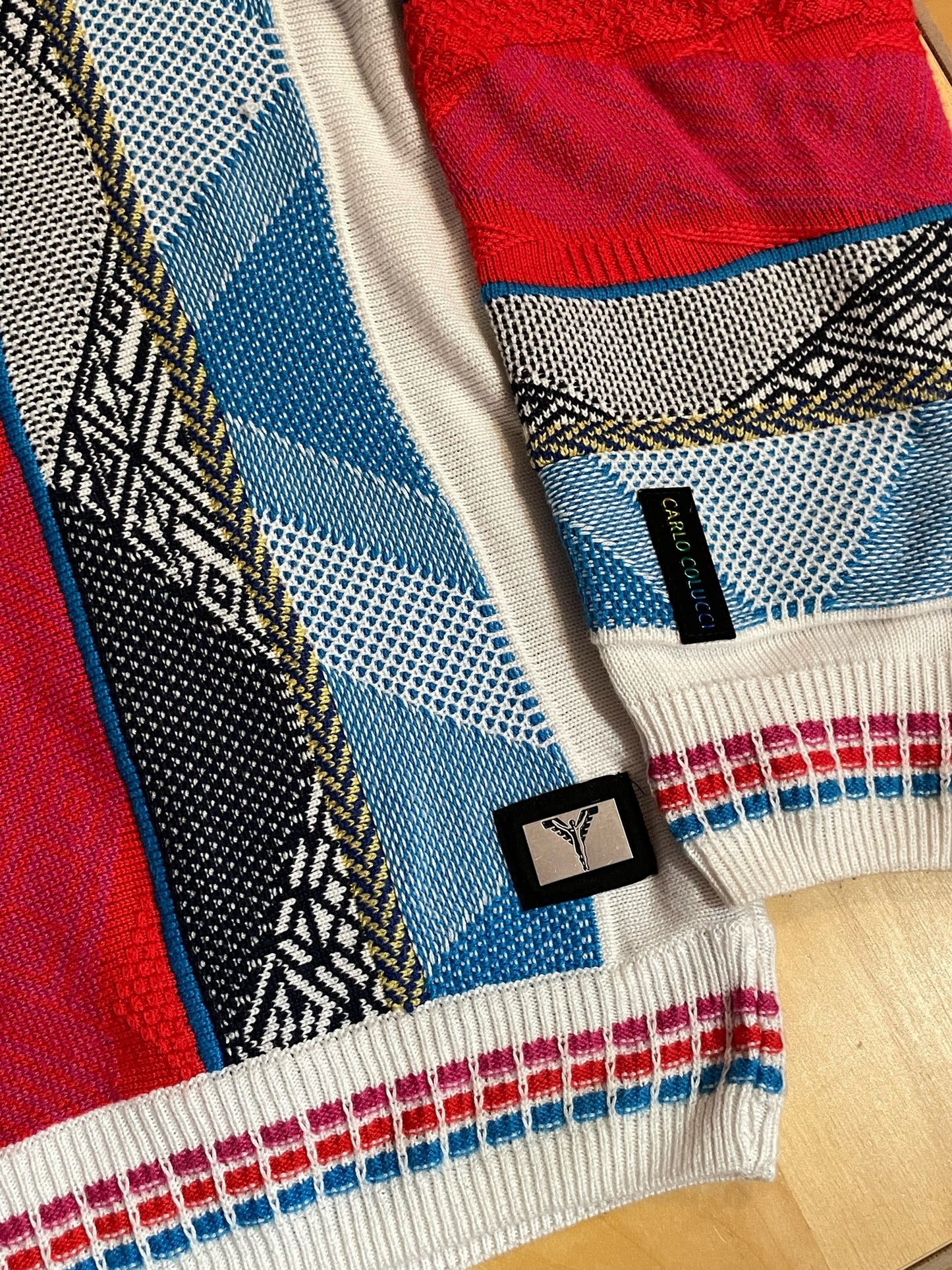 CARLO COLUCCI MADE IN ITALY MULTICOLORS KNIT PULLOVER SZ: XL