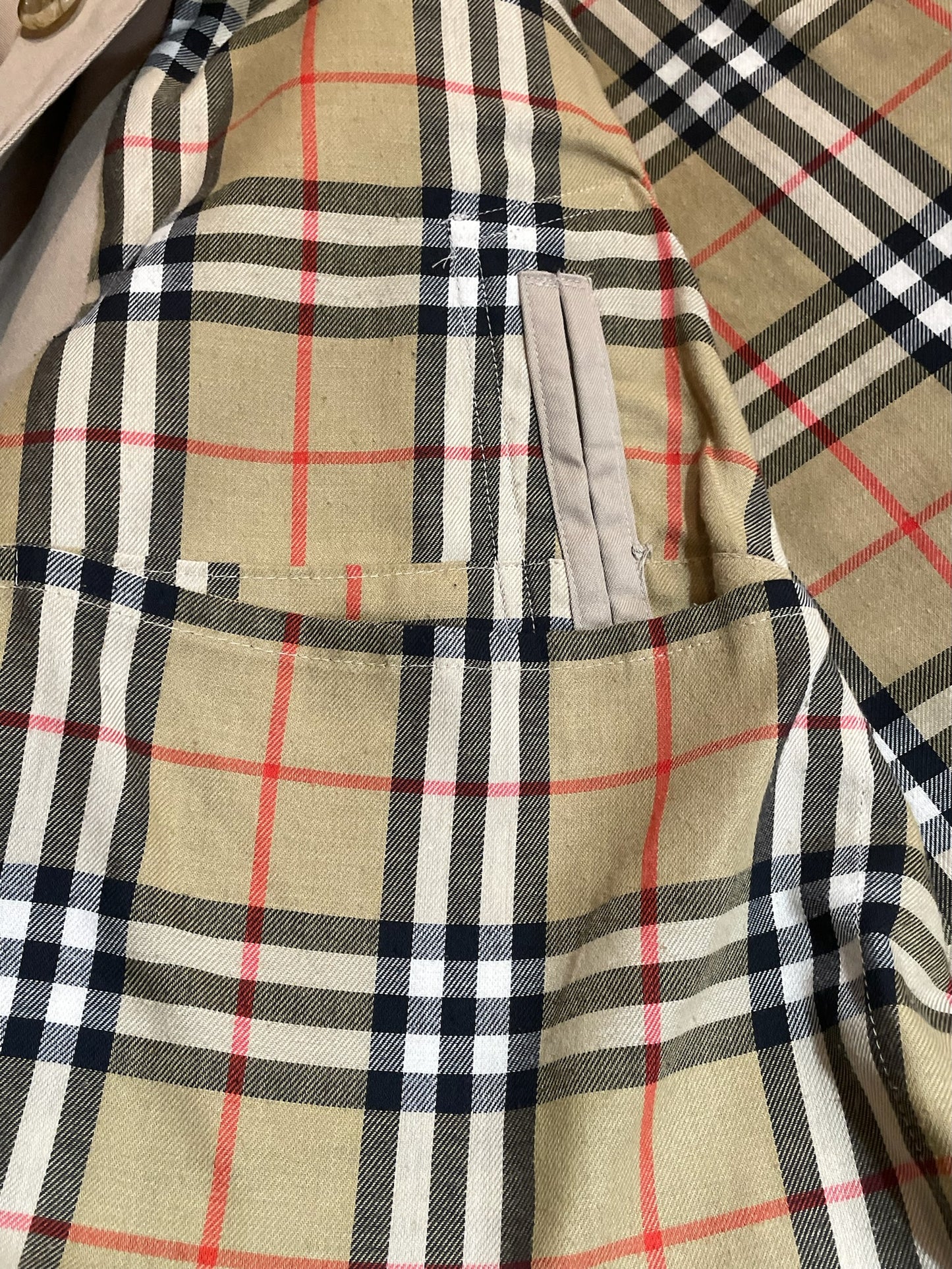 VINTAGE BURBERRY NOVA CHECK MAC TRENCH COAT JACKET  SZ: 56R = XXL