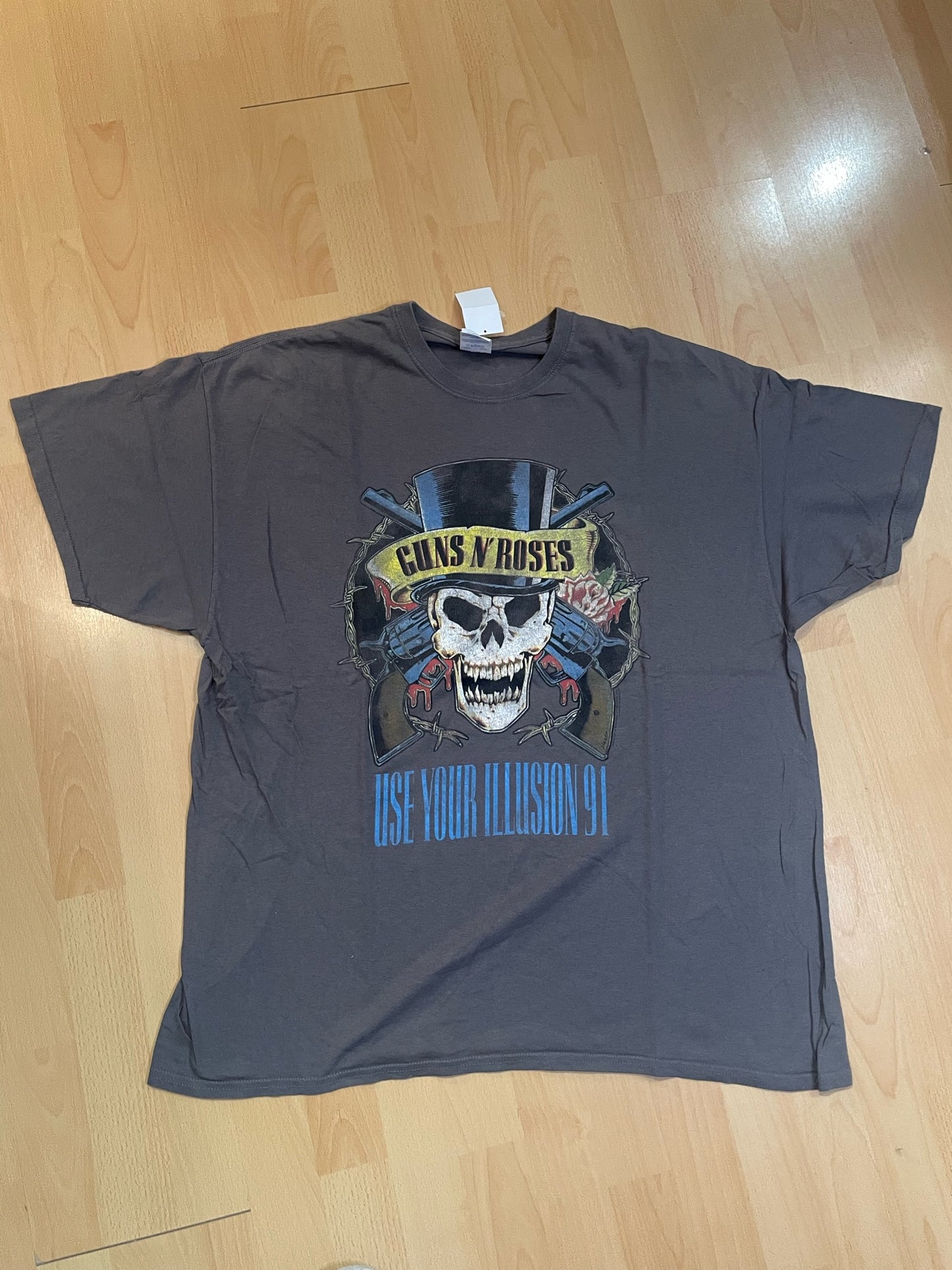 GUNS N ROSES "USE YOUR ILLUSION US TOUR 1991" MUSIC BAND T-SHIRT SZ: XXL