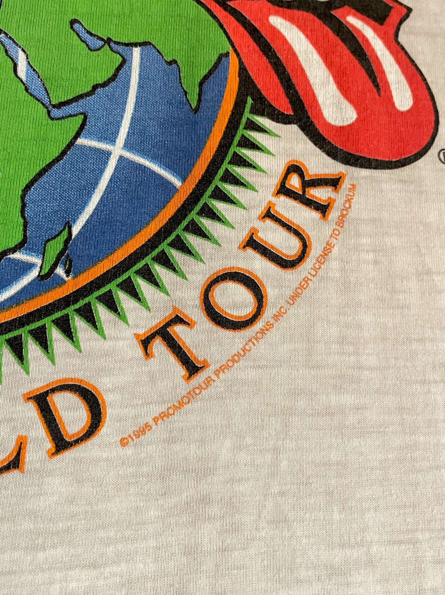 VINTAGE 90s ROLLING STONES "WORLD TOUR 94-95" MUSIC BAND T-SHIRT SZ: XL
