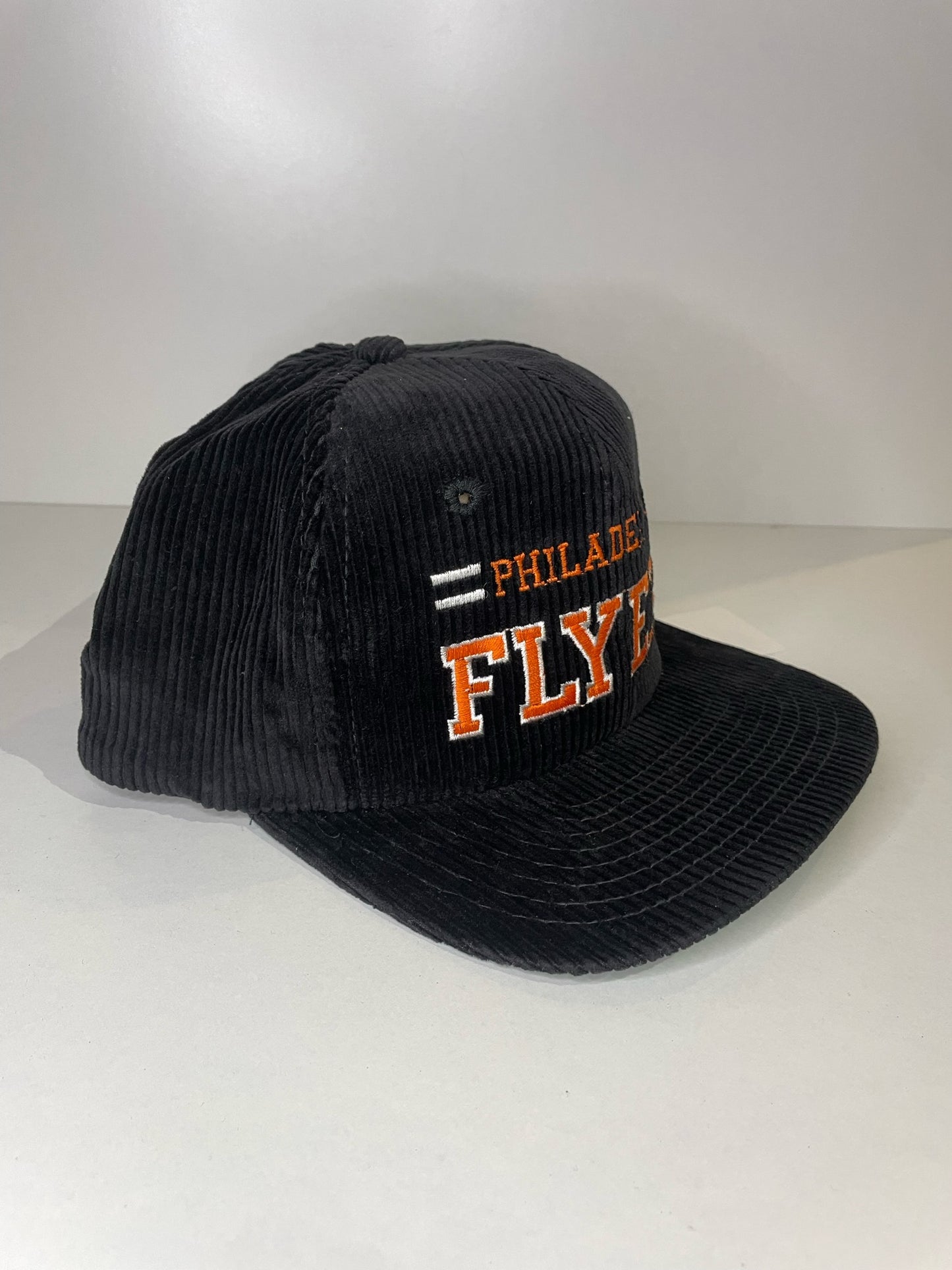 VINTAGE 90s PHILADELPHIA FLYERS TWINS CORDUROY SNAPBACK CAP HAT