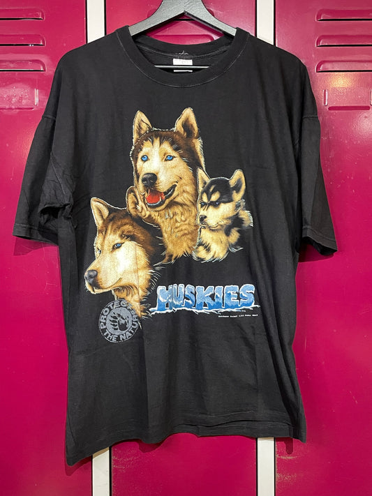 VINTAGE 1994 HUSKIES "PROTECT THE NATURE" T-SHIRT  SZ: L