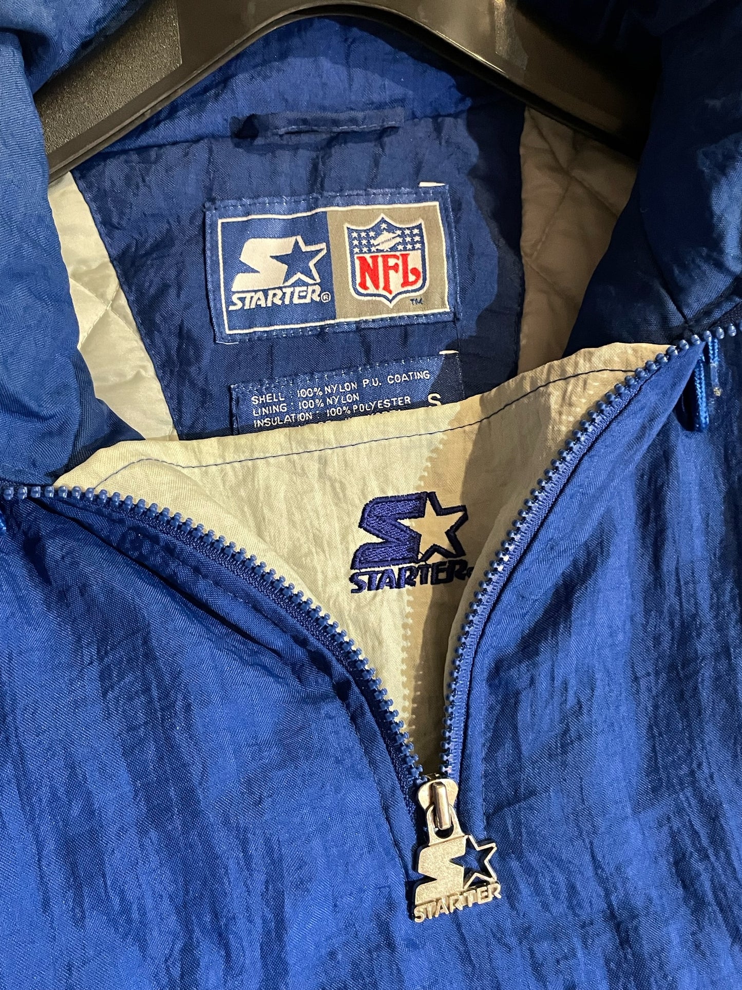 VINTAGE 90s STARTER INDIANAPOLIS COLTS NFL HALF ZIP JACKET SZ: S