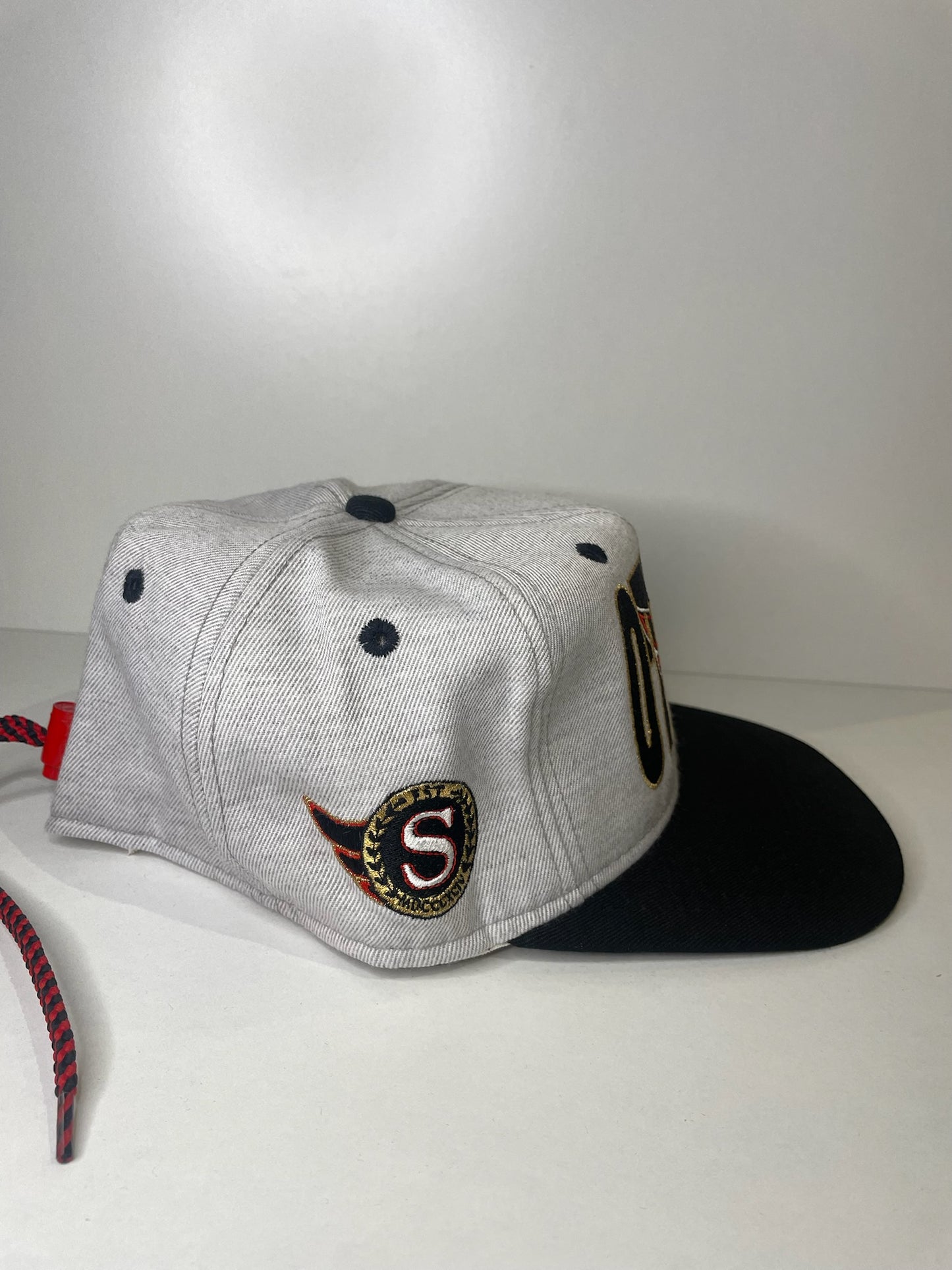 VINTAGE 90s OTTAWA SENATORS #1 APPAREL DRAWSTRING CAP HAT