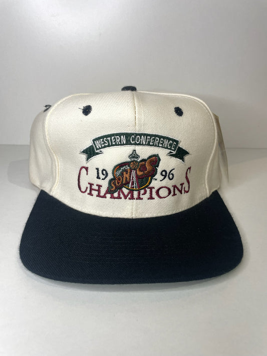 "DS" VINTAGE 90s SEATTLE SUPERSONICS LEE SPORT BY KC SNAPBACK CAP HAT
