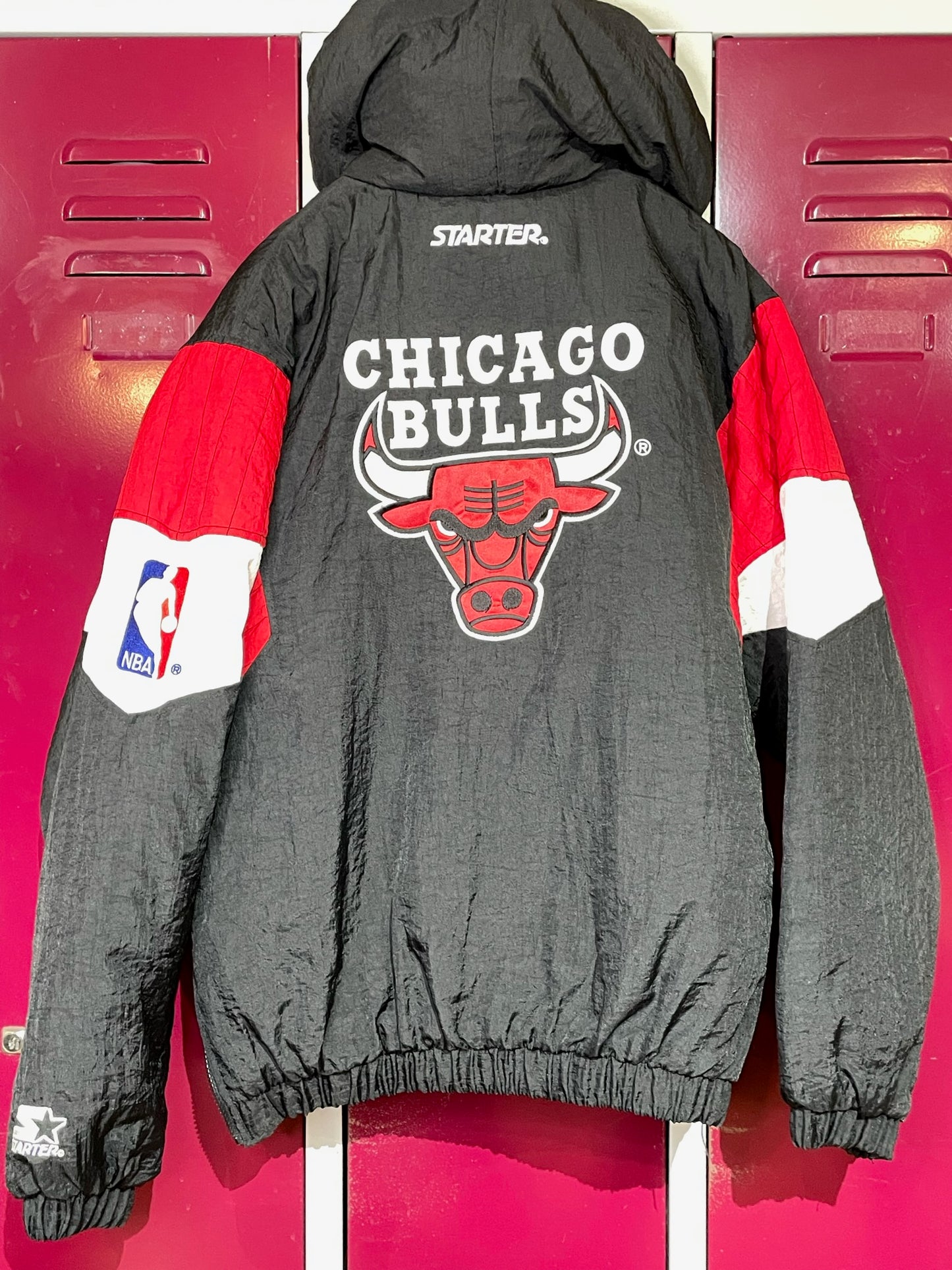 VINTAGE 90s STARTER CHICAGO BULLS NBA HALF ZIP JACKET SZ: S