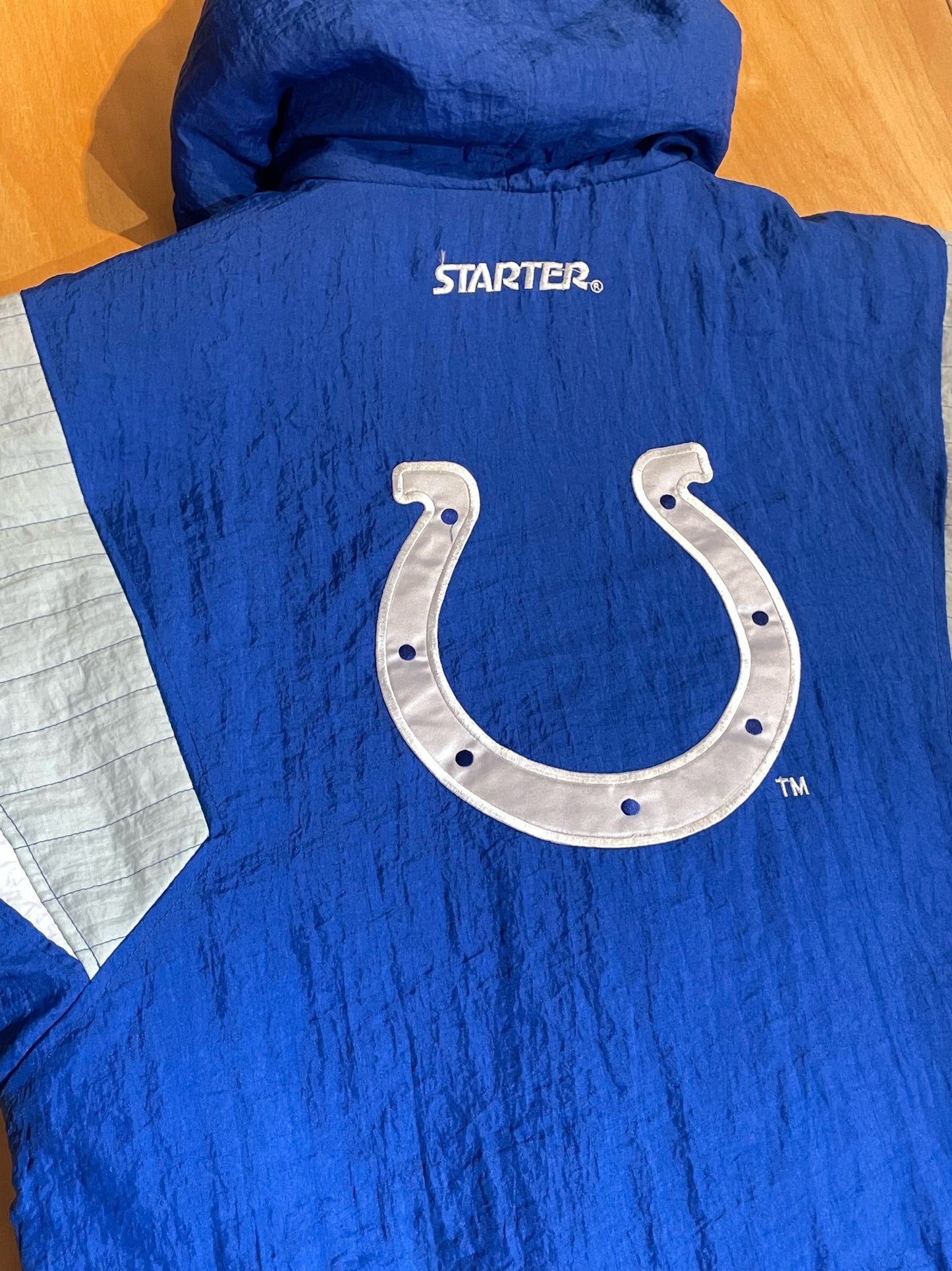VINTAGE 90s STARTER INDIANAPOLIS COLTS NFL HALF ZIP JACKET SZ: S